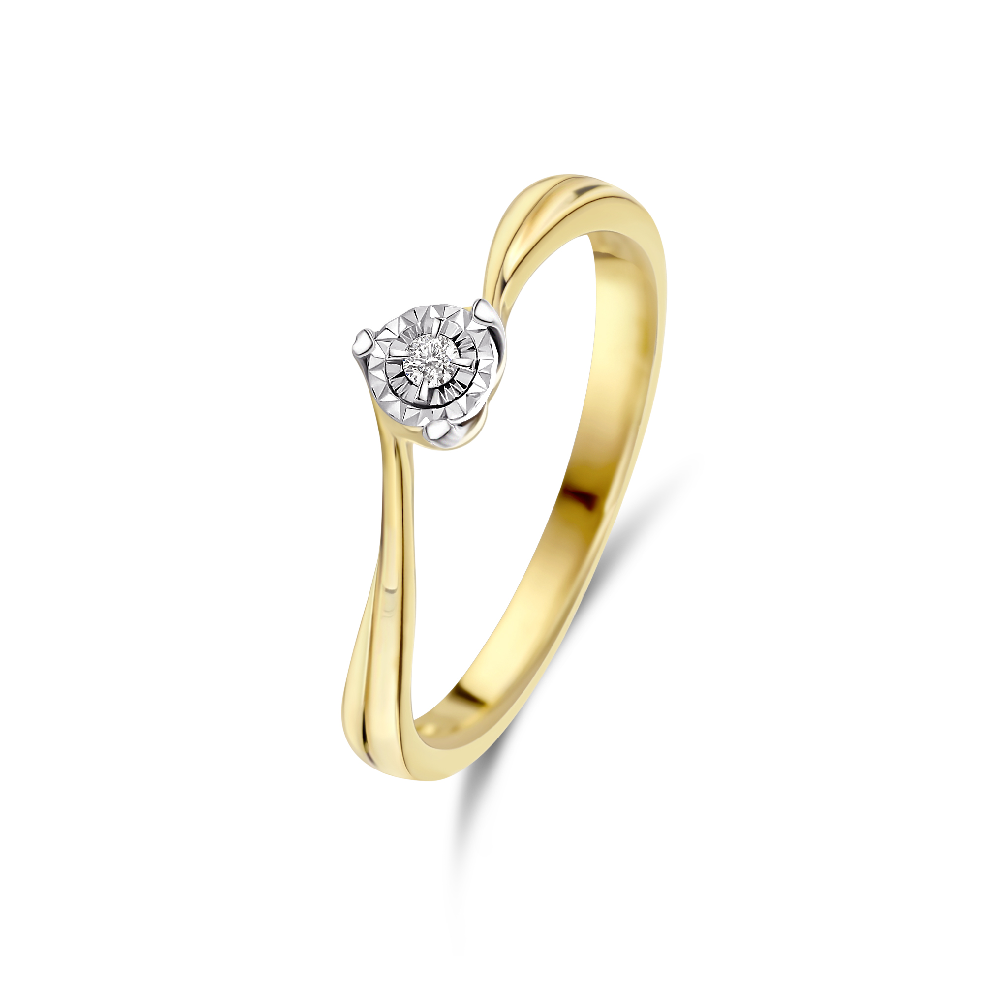 Geelgouden ring met diamant