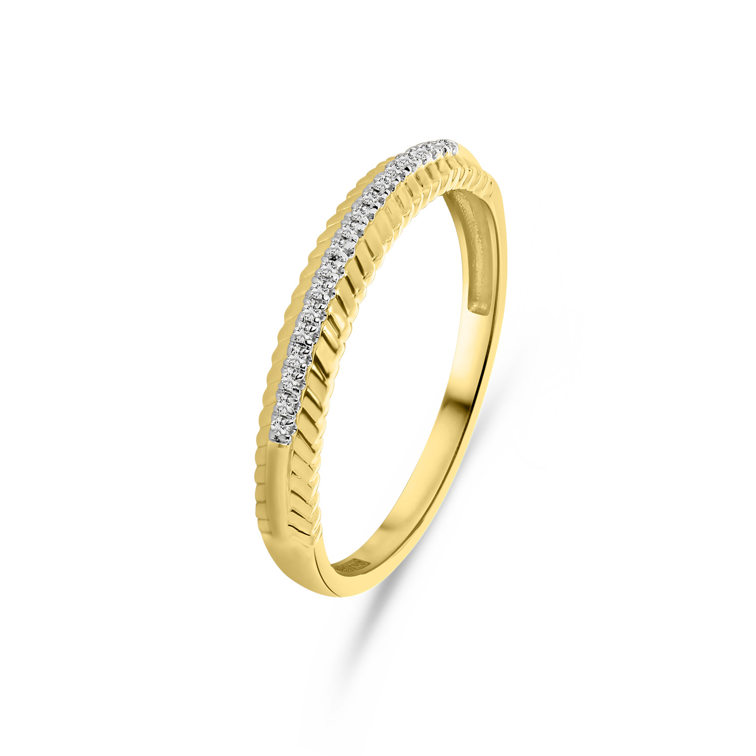 Geelgouden rijring met diamanten R404-RG46442-Y