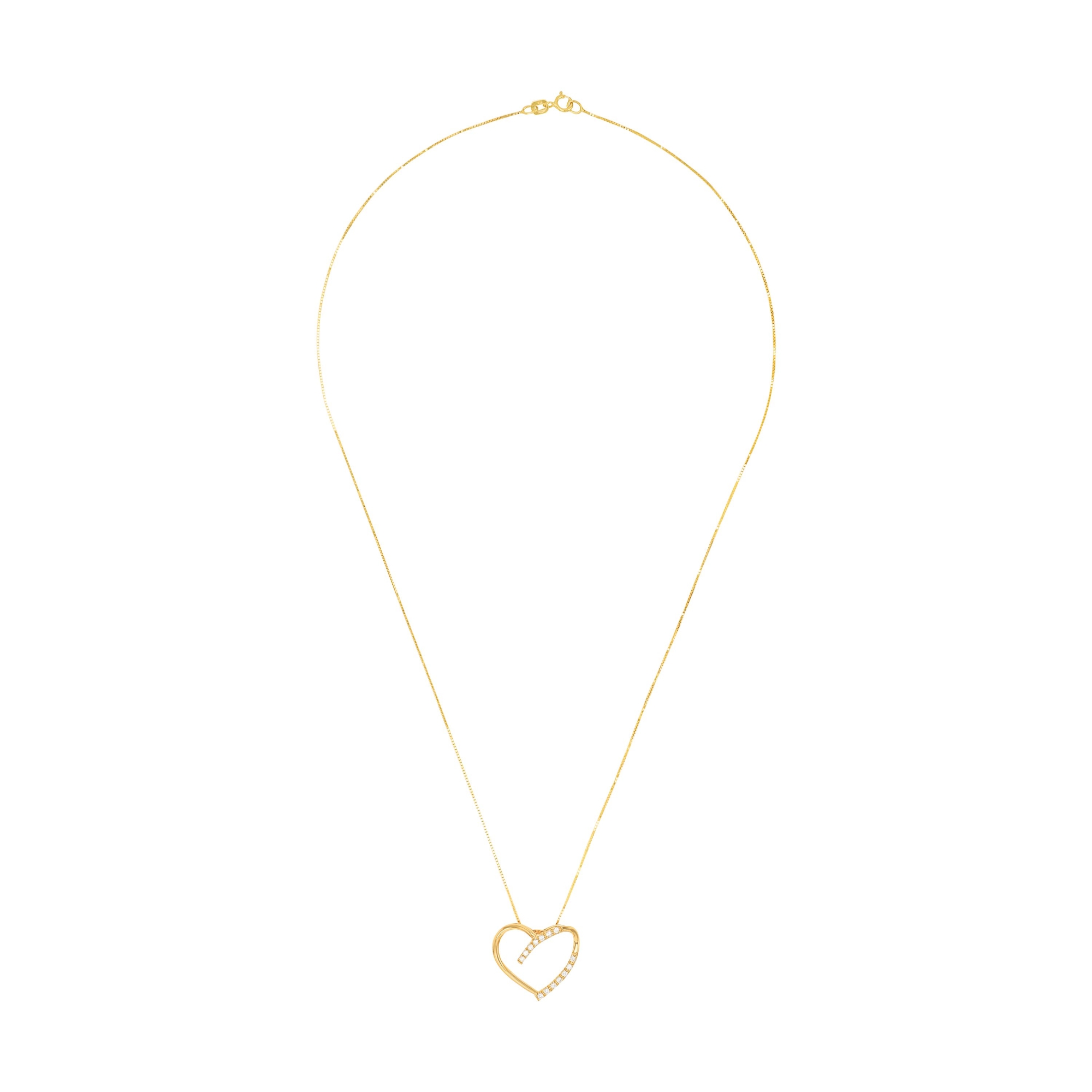 Ketting geelgoud met Hart hanger en zirkonia - 2020124