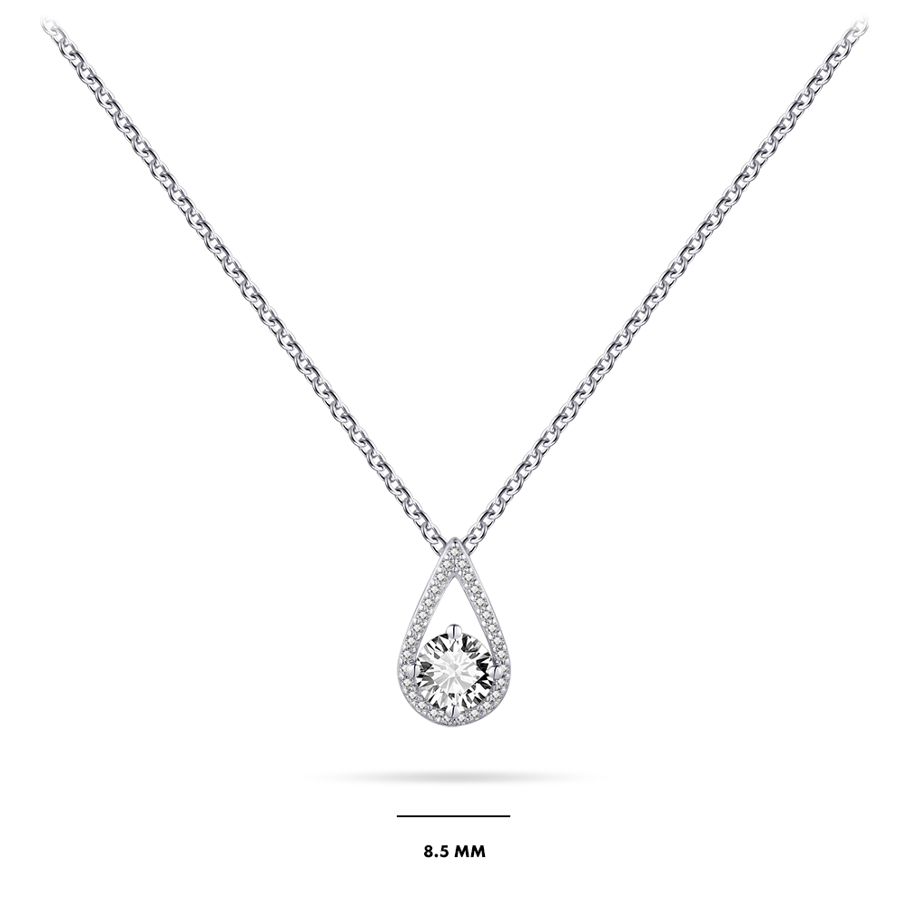 Ketting sterling zilver met drupper hanger - N1082