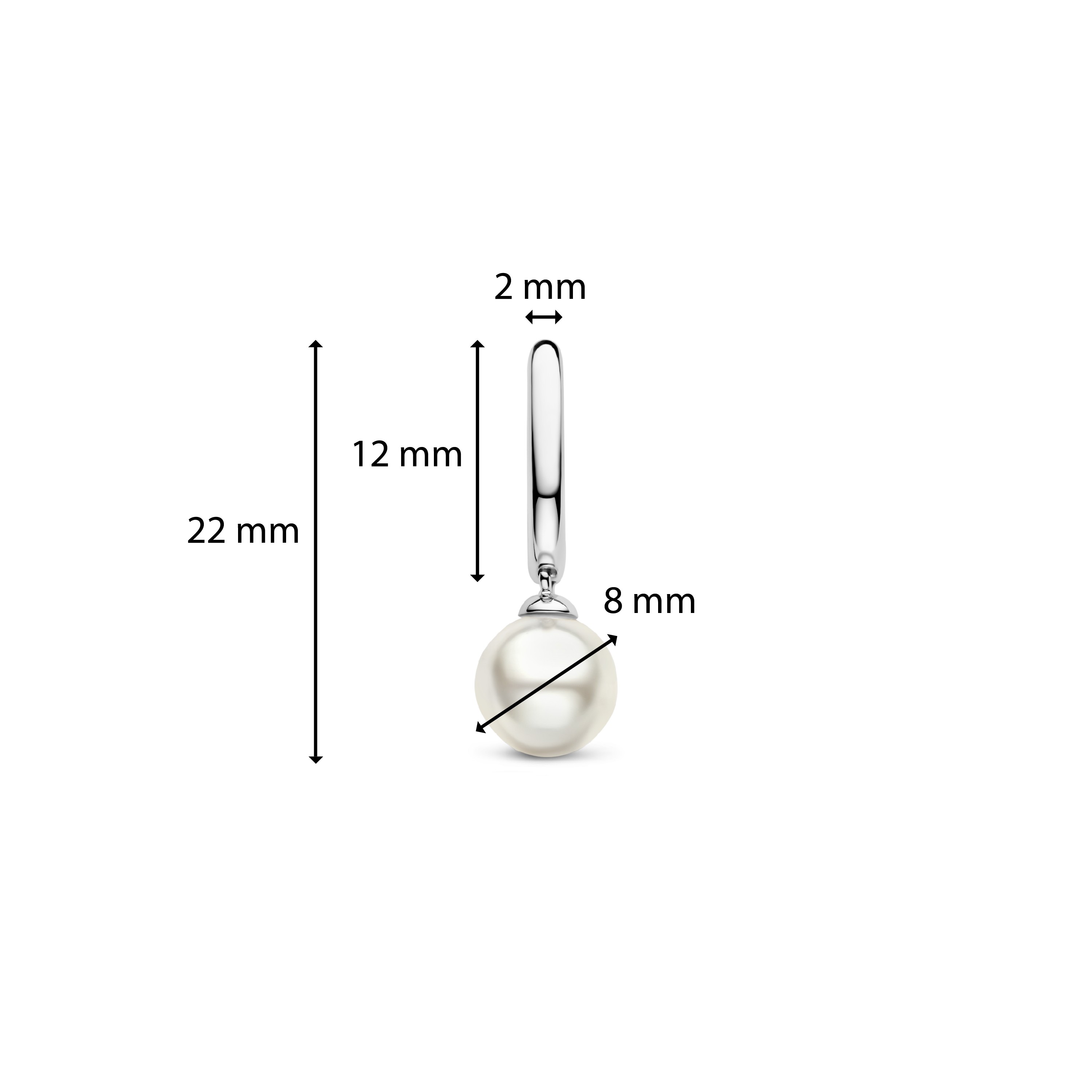 Oorhangers van sterling zilver met parel 7939PW