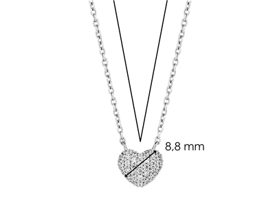 Ketting van sterling zilver met hanger en zirkonia 3899ZI