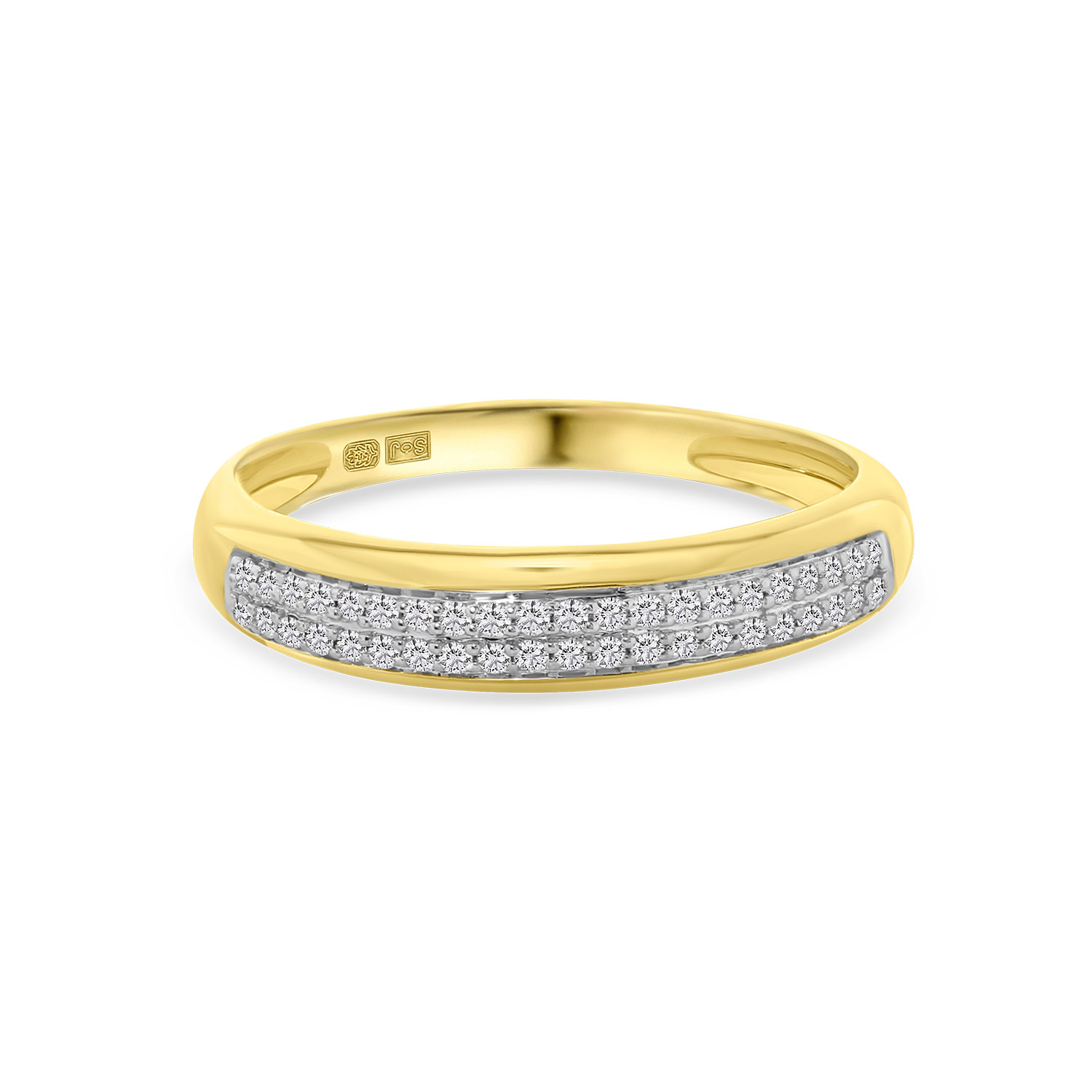 Geelgouden ring met diamanten pavé R138-RG28127-Y