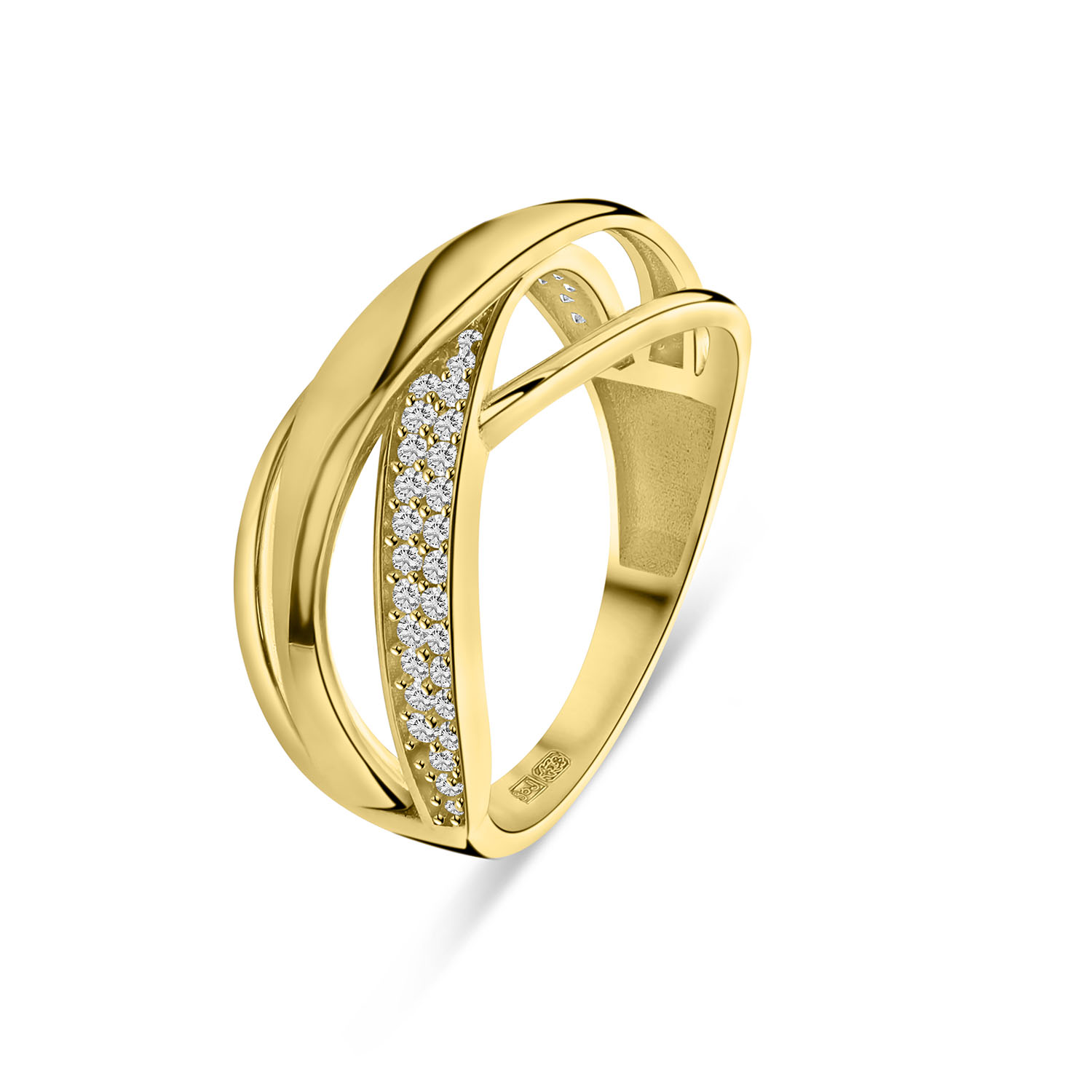 ALEXCRAFT Dames Gouden Ringen Waterdicht met Zirkonia 14K Ring 925 ALEXCRAFT Dames Gouden Ringen Waterdicht met Zirkonia 14K Ring 925
