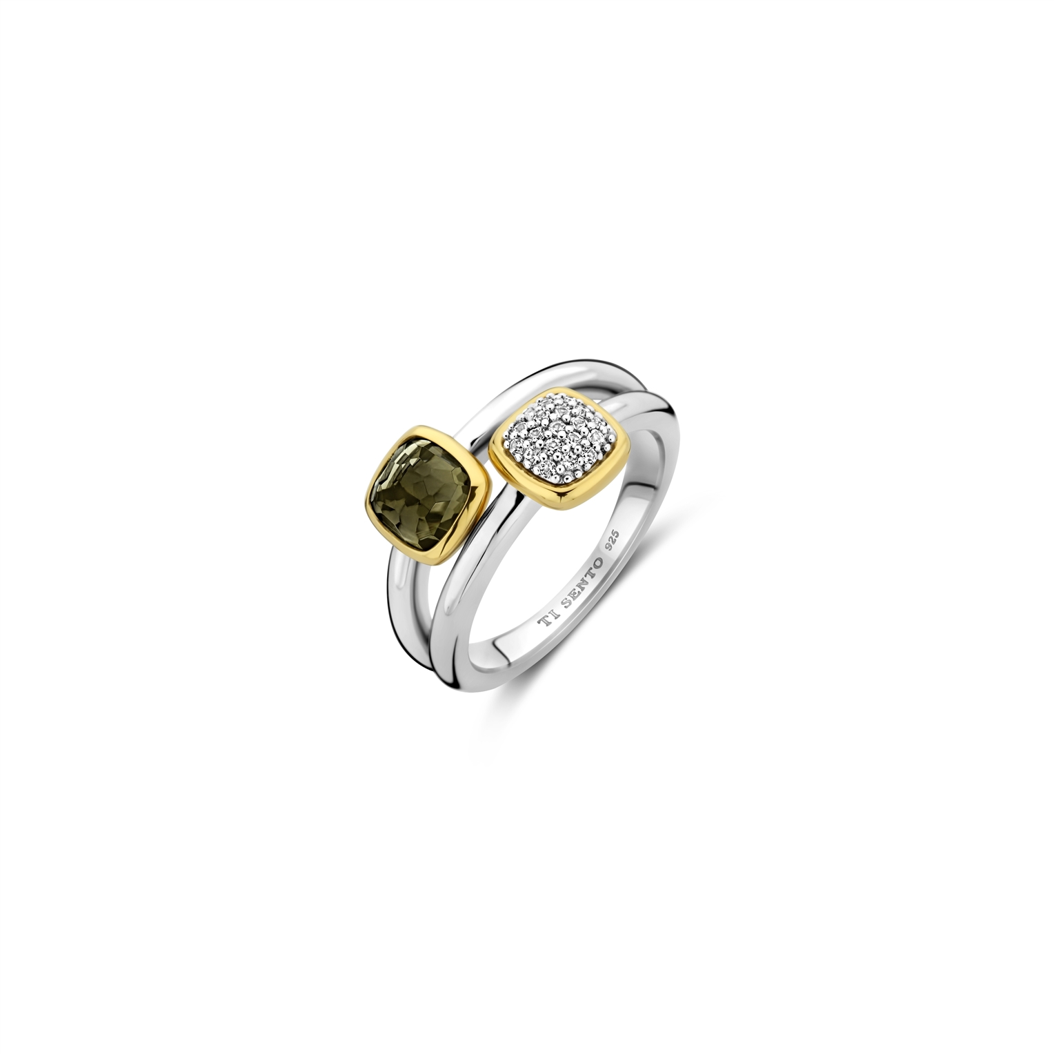Ring gold plated  met Kristal - 12352KA