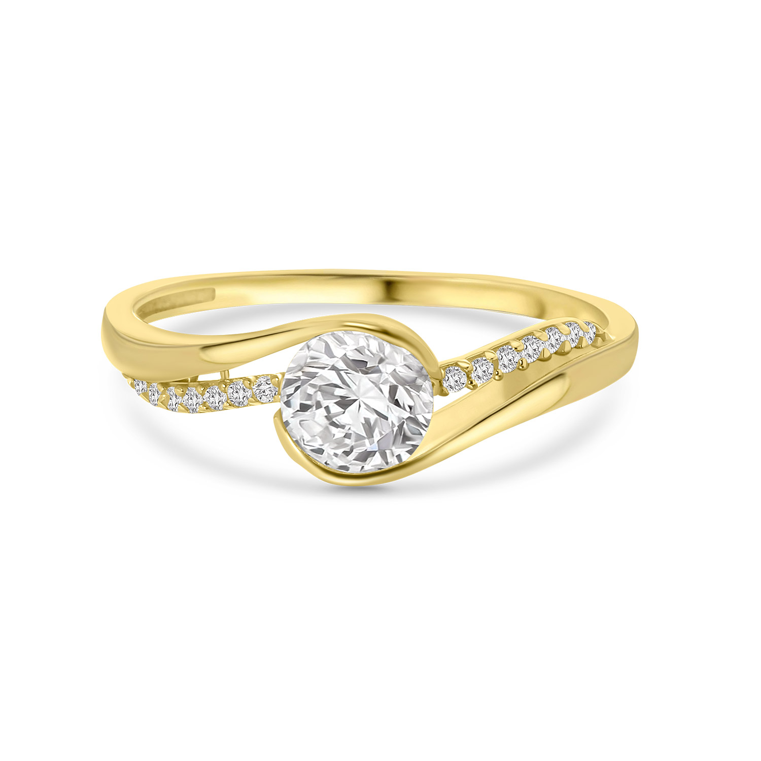 Geelgouden ring met zirkonia R122-I14-I10SZR0338-FCZ-Y
