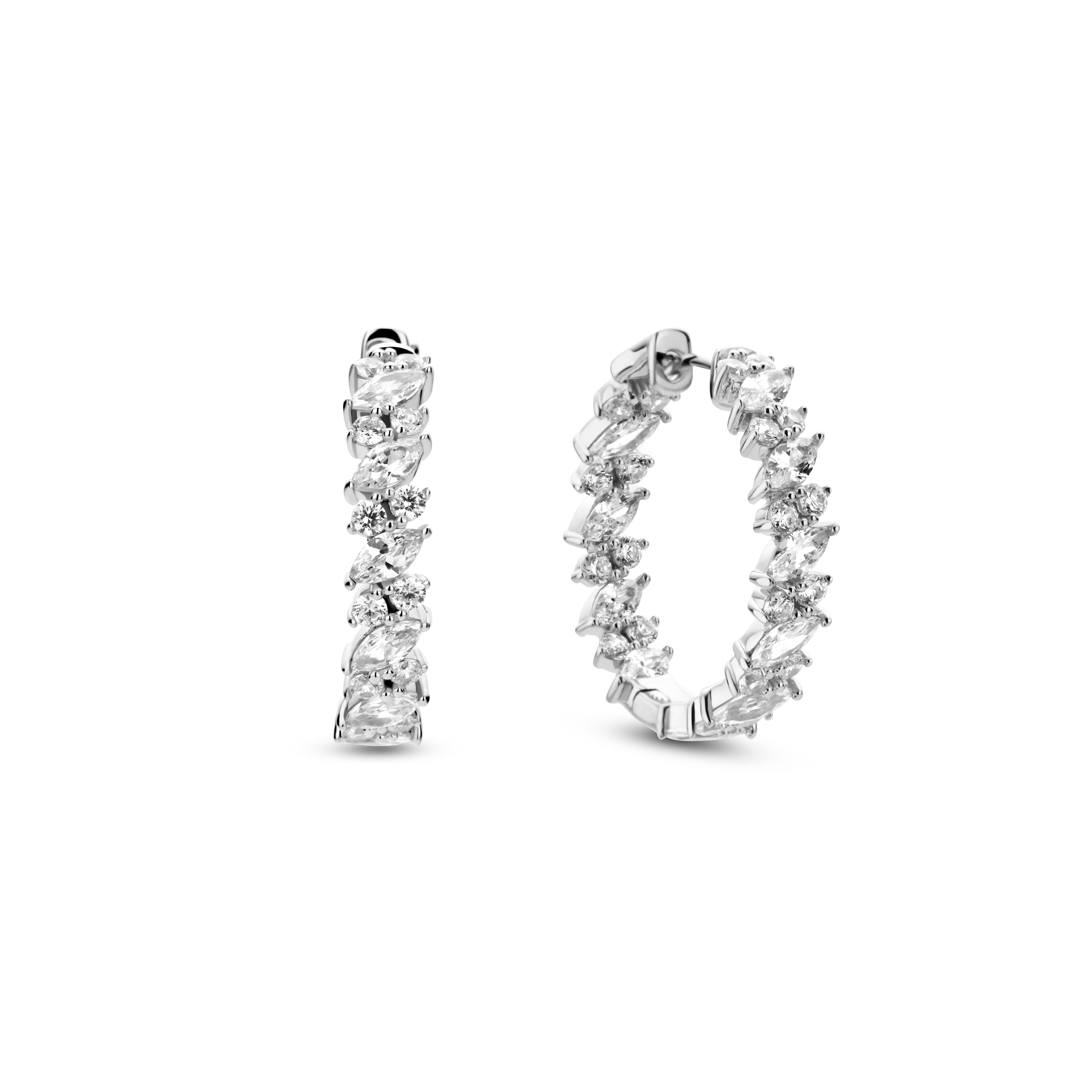 Oorringen van sterling zilver met zirkonia E18130