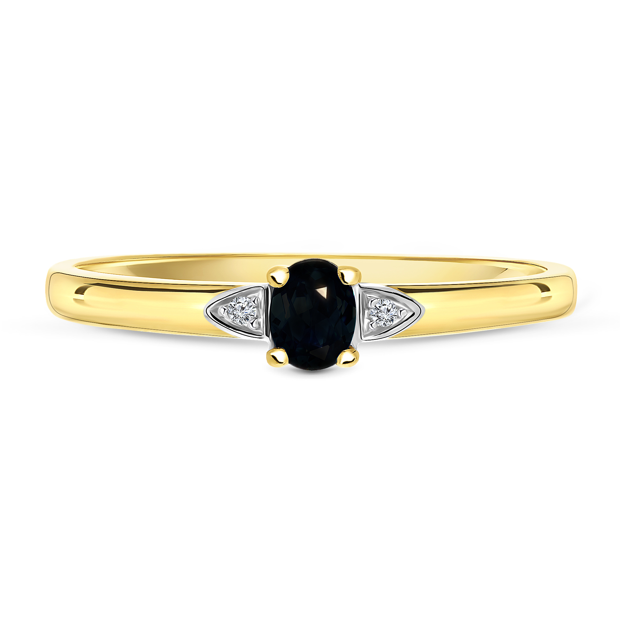 Geelgouden ring met diamant en saffier 42125729 Geelgouden ring met diamant en saffier 42125729