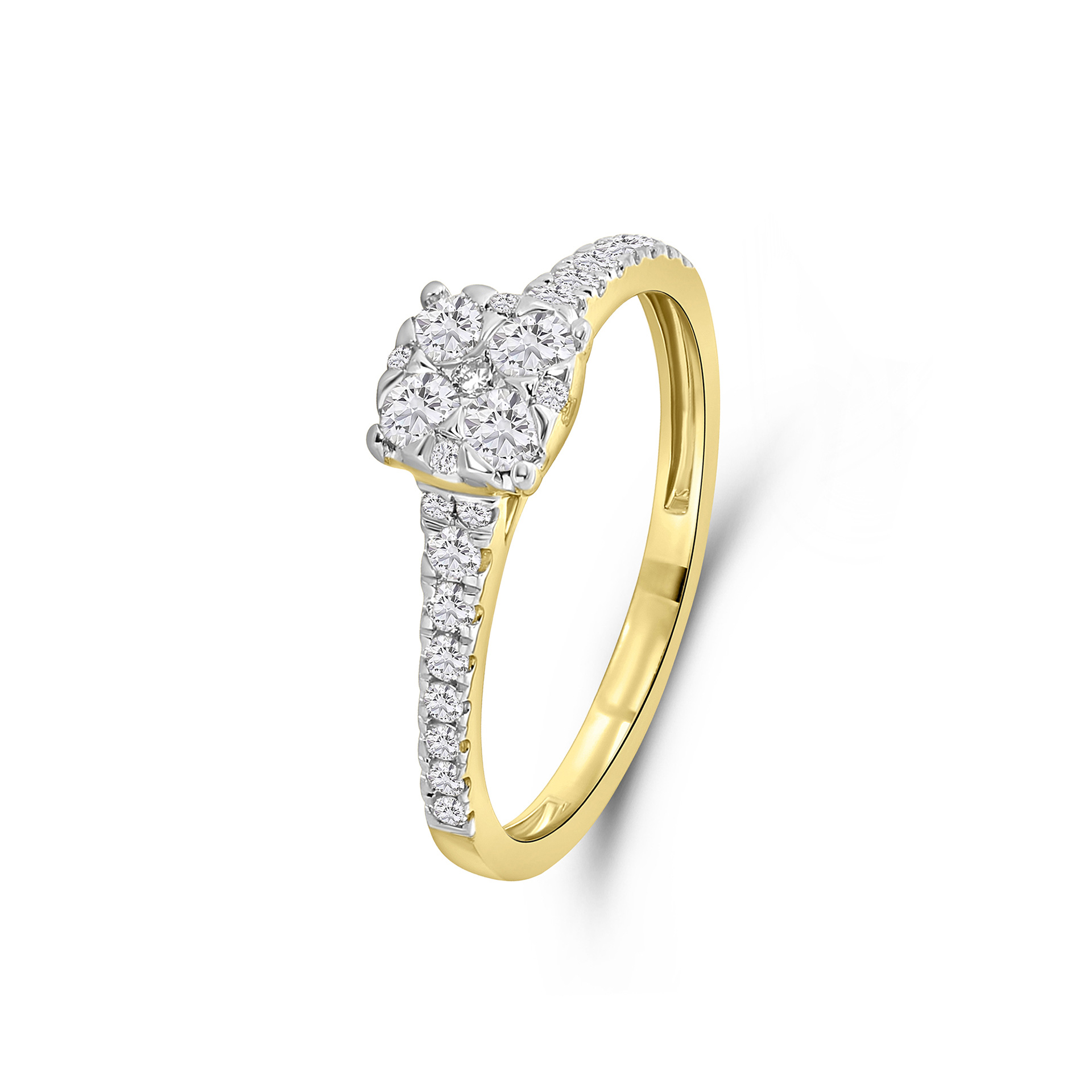 Geelgouden ring met lab grown diamanten R138-RG80909-CV-Y