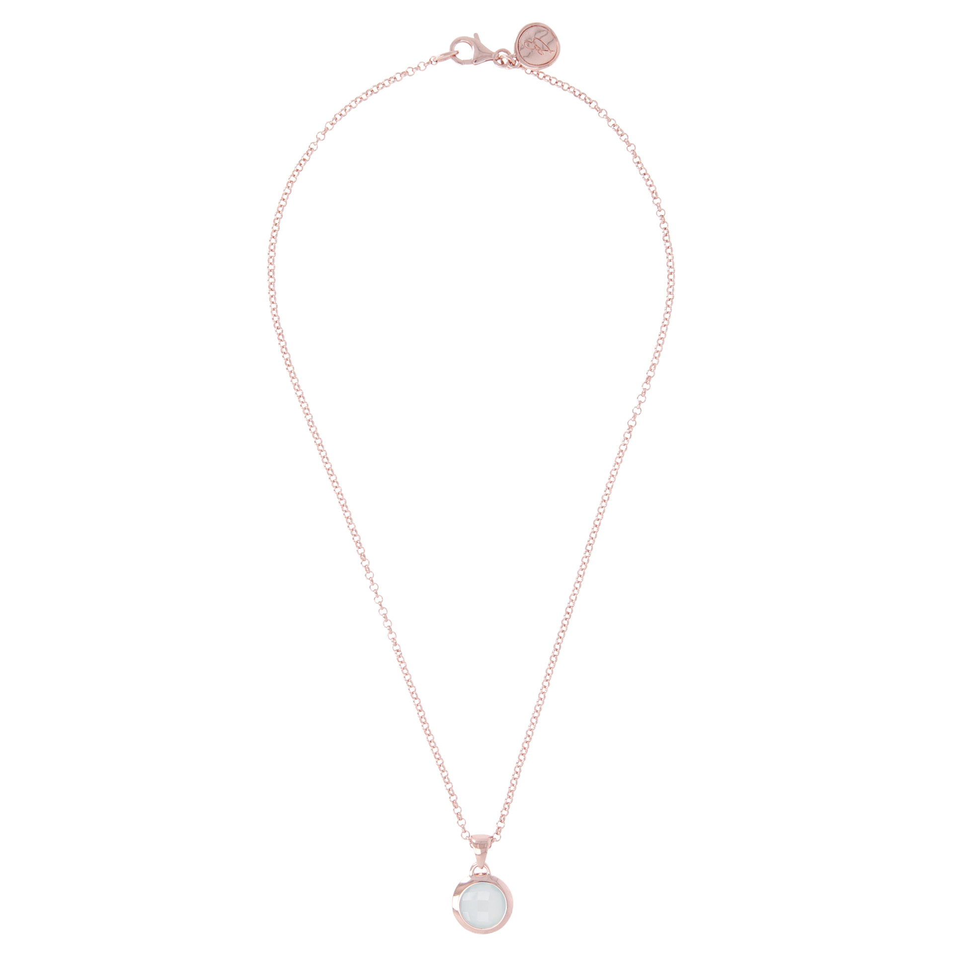 Rosé collier met chalcedoon WSBZ00035
