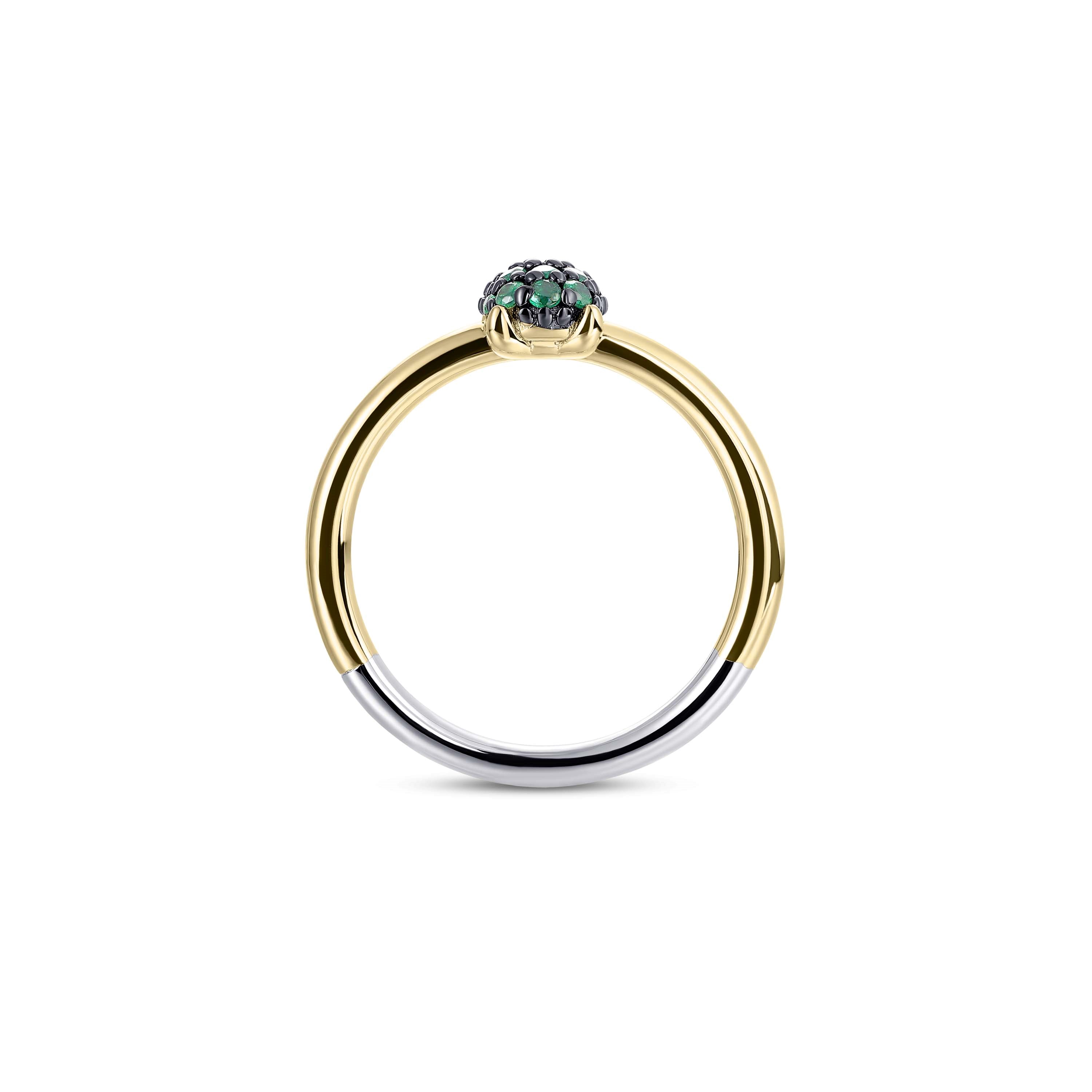 gold plated ring met groene stenen R470YG