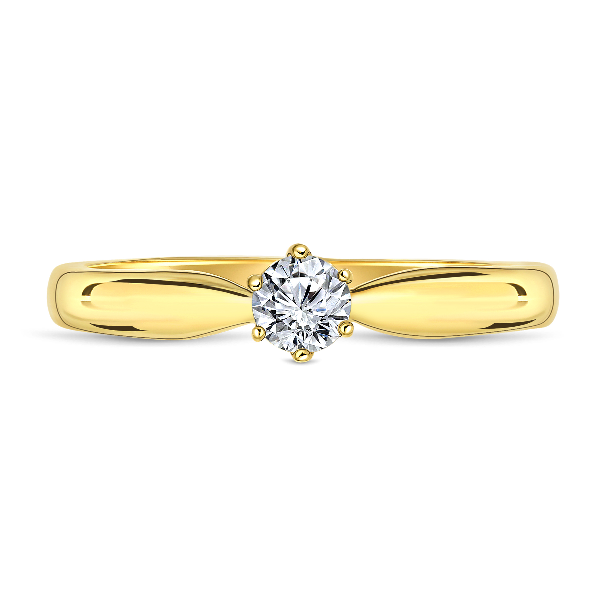Geelgouden diamanten solitair ring