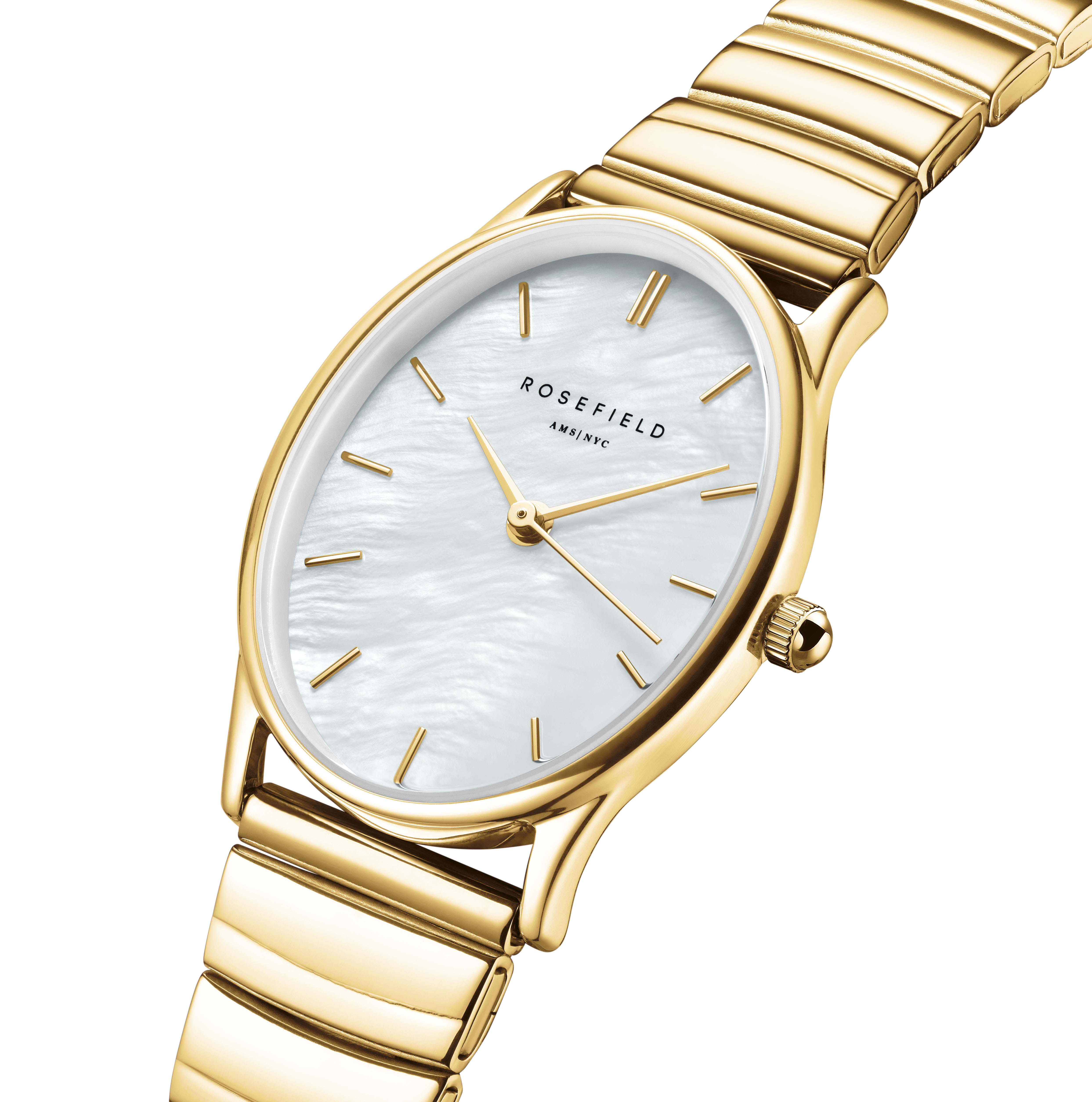 Dameshorloge Oval  Half-Moon White/Gold OVWGSG-OV16
