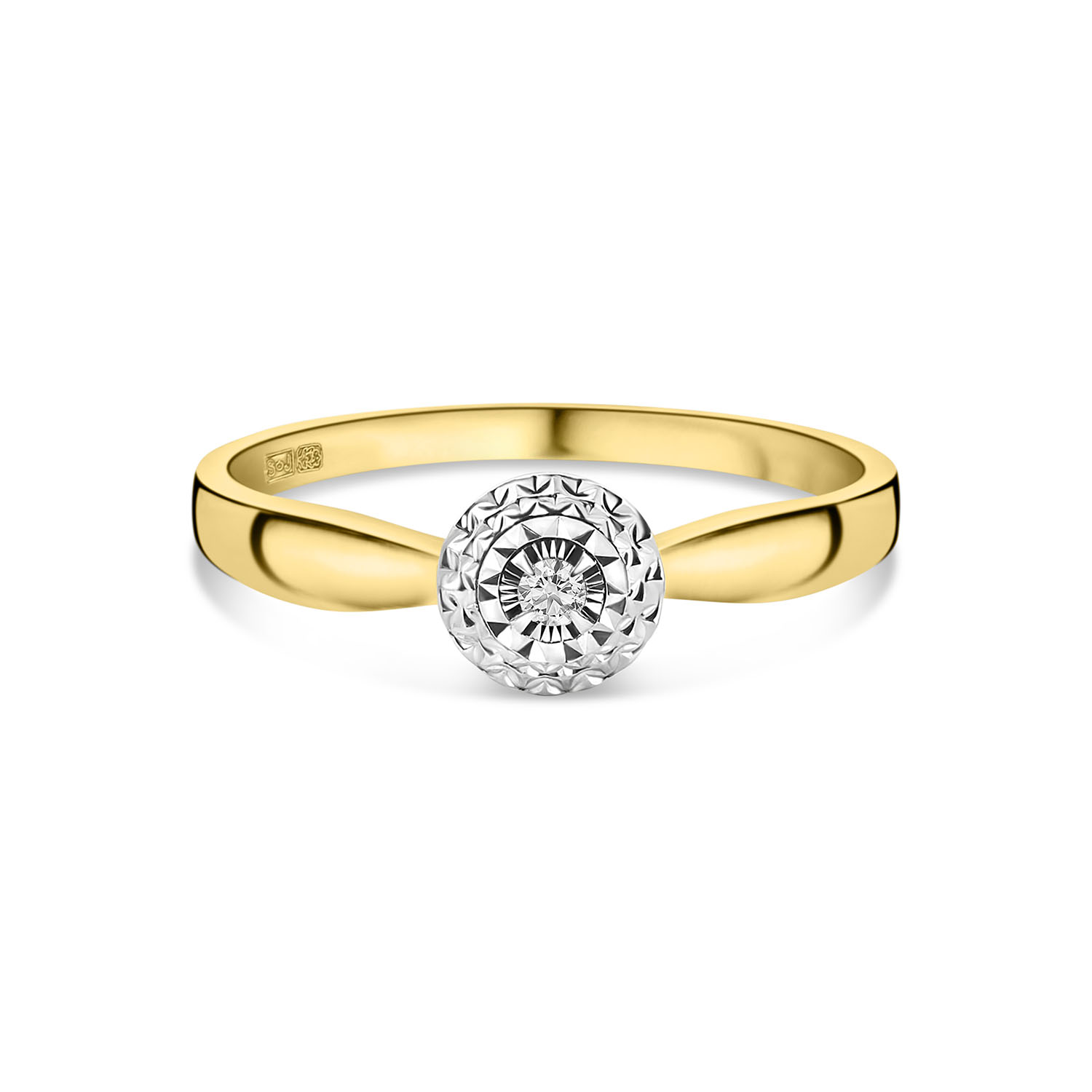 Geelgouden ring miracle diamant R480-RG010162ADI-YW