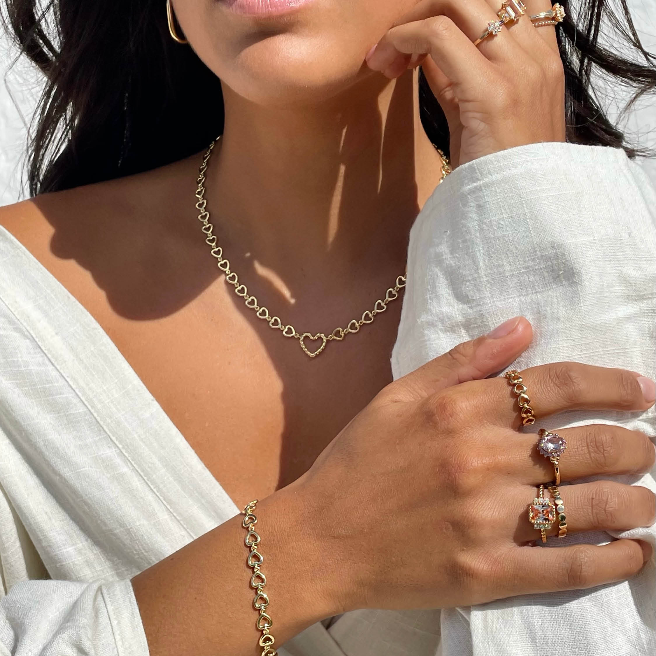 Ring van gold plated met hart detail 12455Y Ring van gold plated met hart detail 12455Y