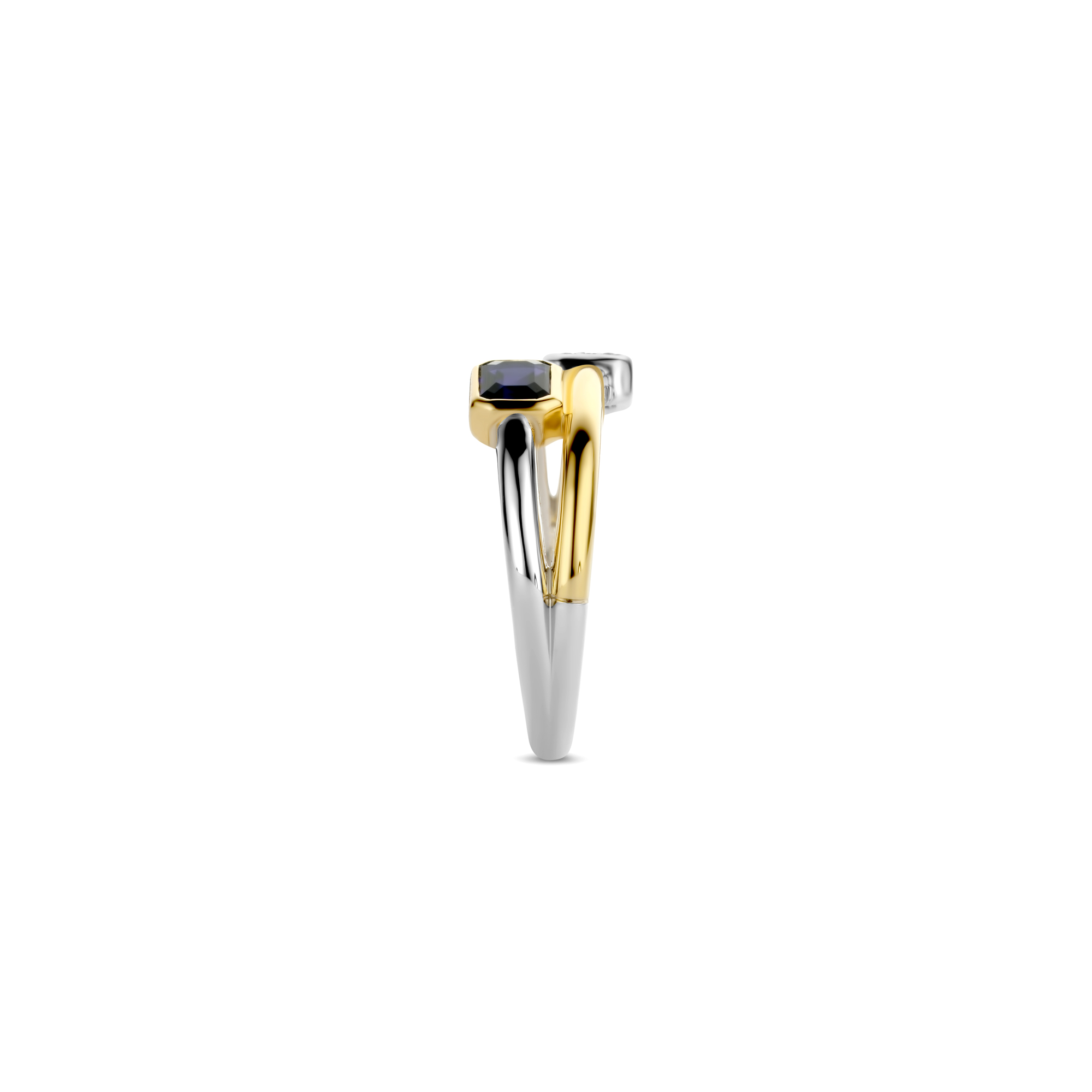 Ring van gold plated sterling zilver met zirkonia 12275BY