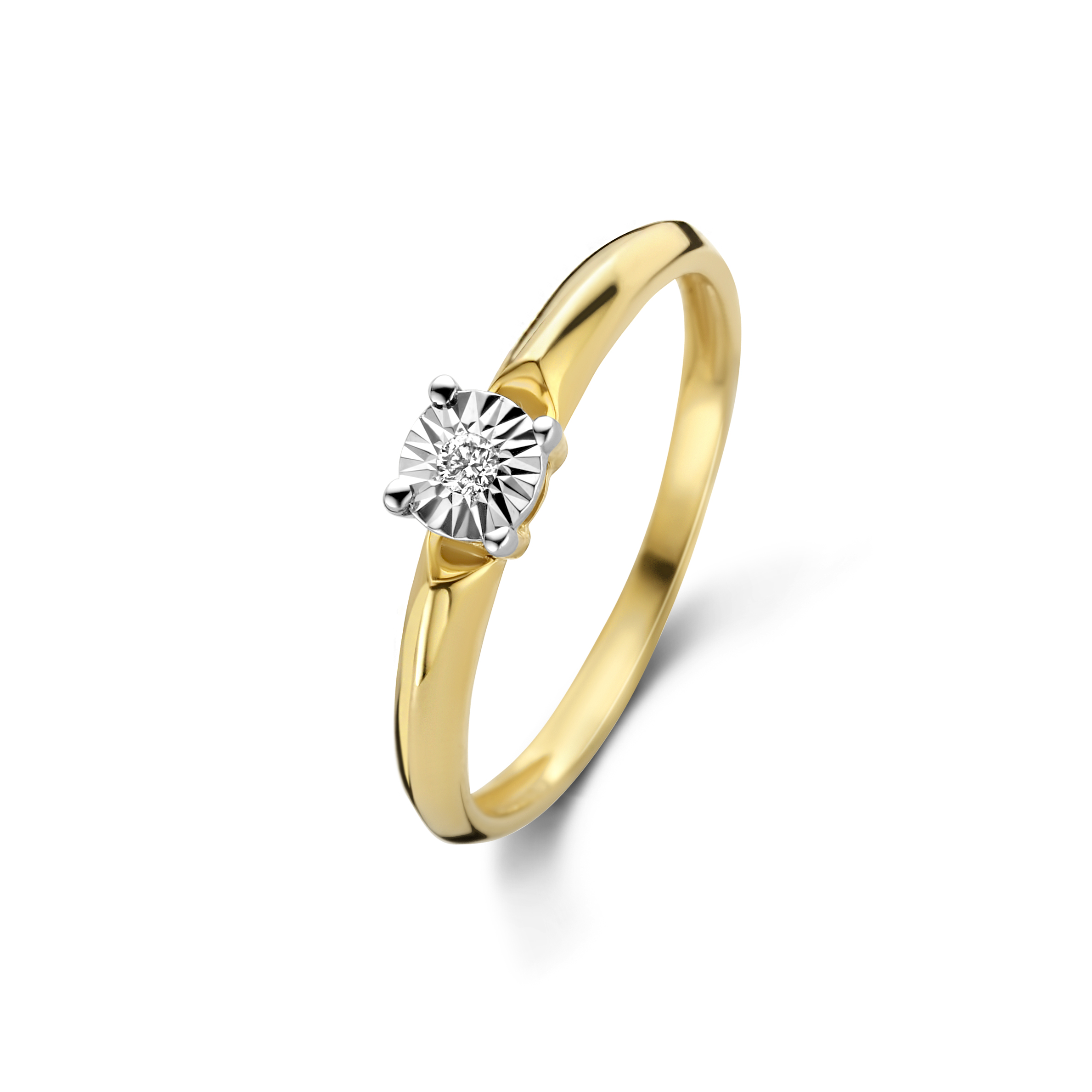 Geelgouden diamanten ring dames R480-L-PL-35232-YW