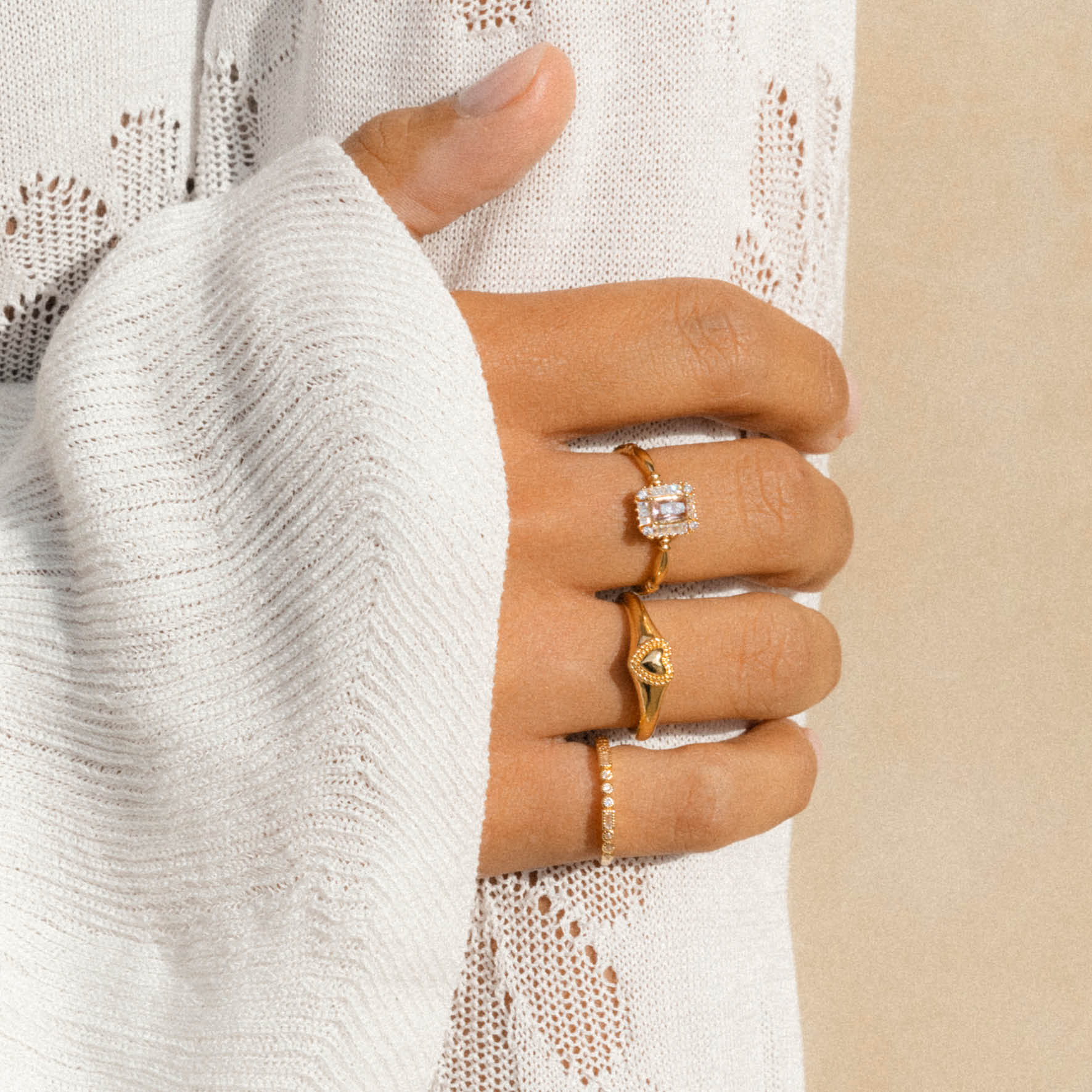 Ring van gold plated  met hart detail 124116Y