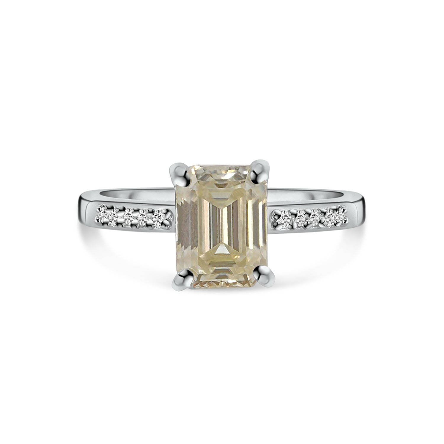 Ring met Yellow Moissaniet en Lab Grown Diamant - SET640-R