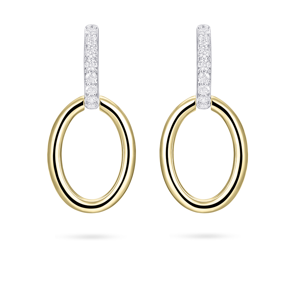 Oorringgold plated  met zirkonia - KC1014Y