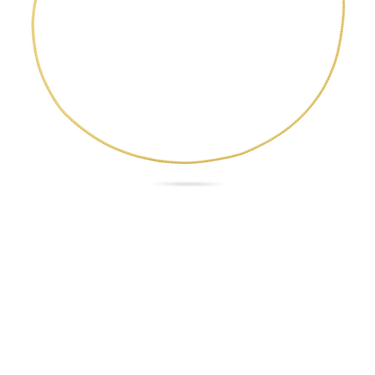 Geelgoud schakel collier 1,1mm