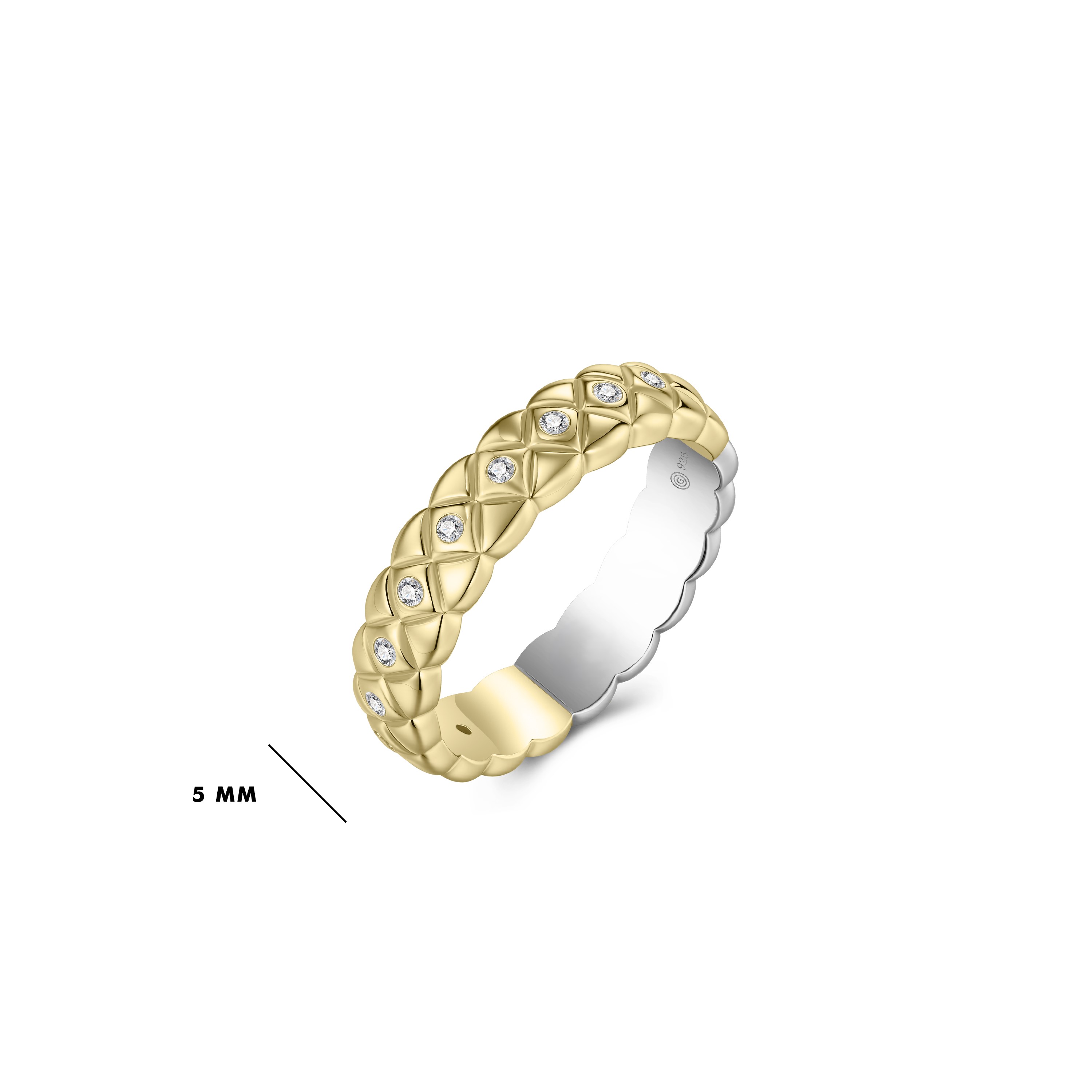 Ring gold plated met Zirkonia - R491Y