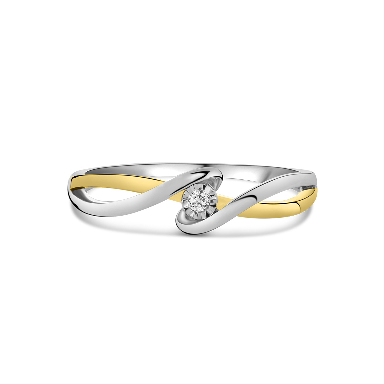 Bi-color diamant dames ring R480-RR010220ADI-YW