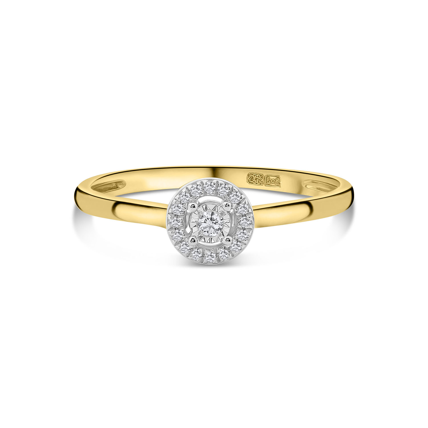 Geelgouden ring entourage met diamanten R092-83124R001-YW