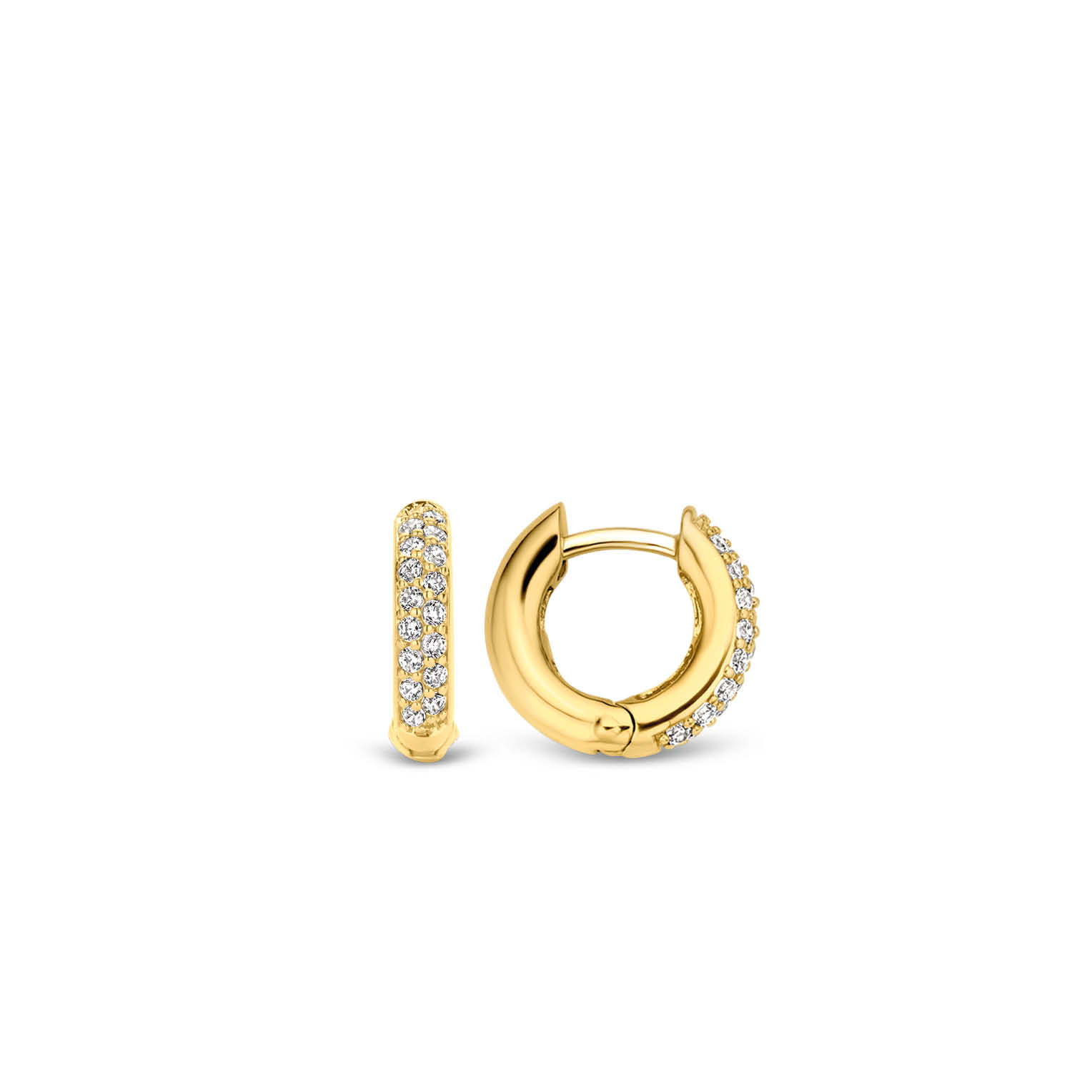 Oorringen gold plated met zirkonia - 7210ZY