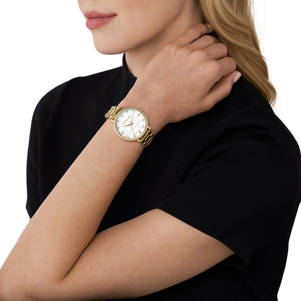 Pyper Goudkleurig Metaallegering Horloge met Drie Wijzers