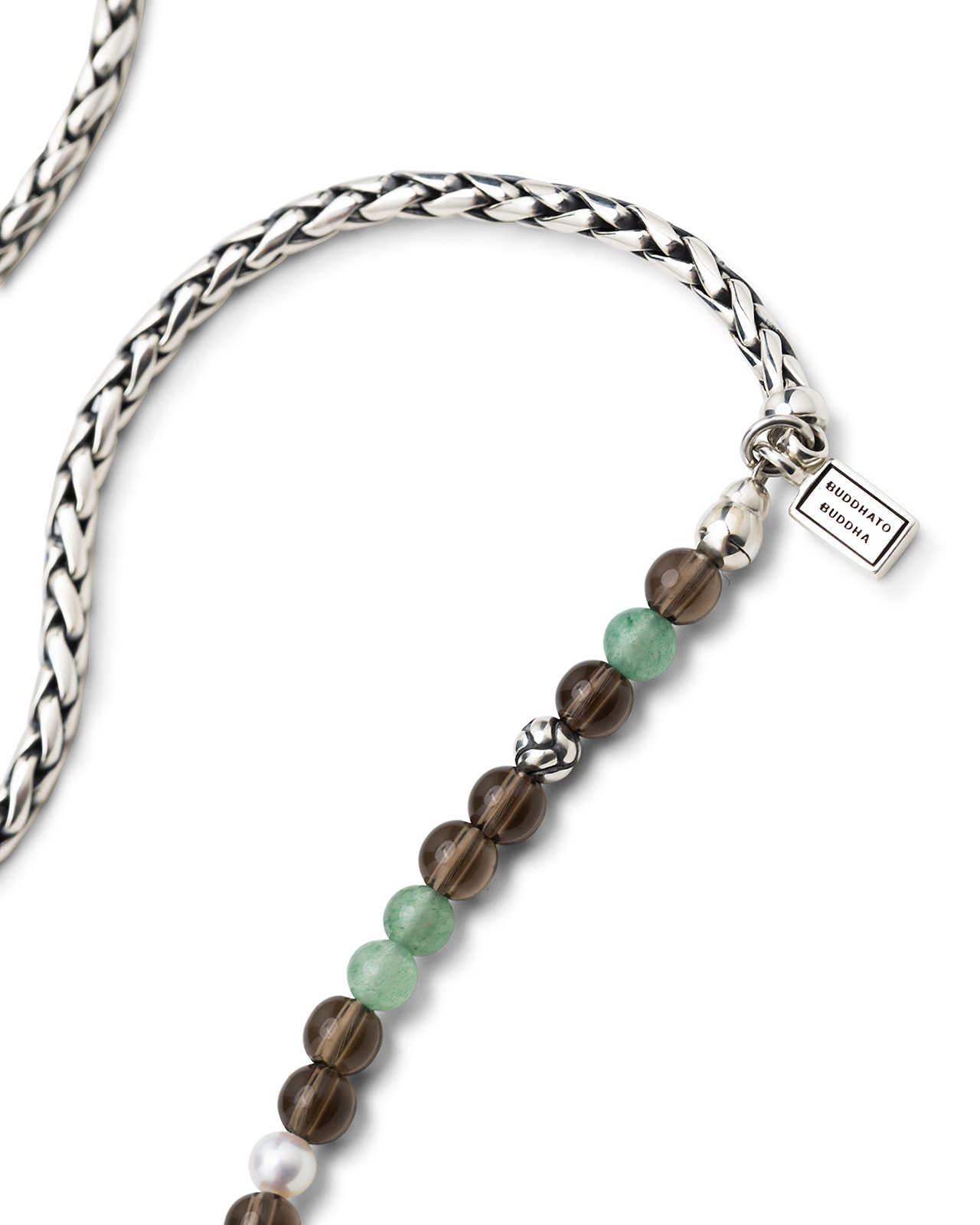 Ketting Spirit Bead Aventurine Smokey Quartz Silver - 177AV