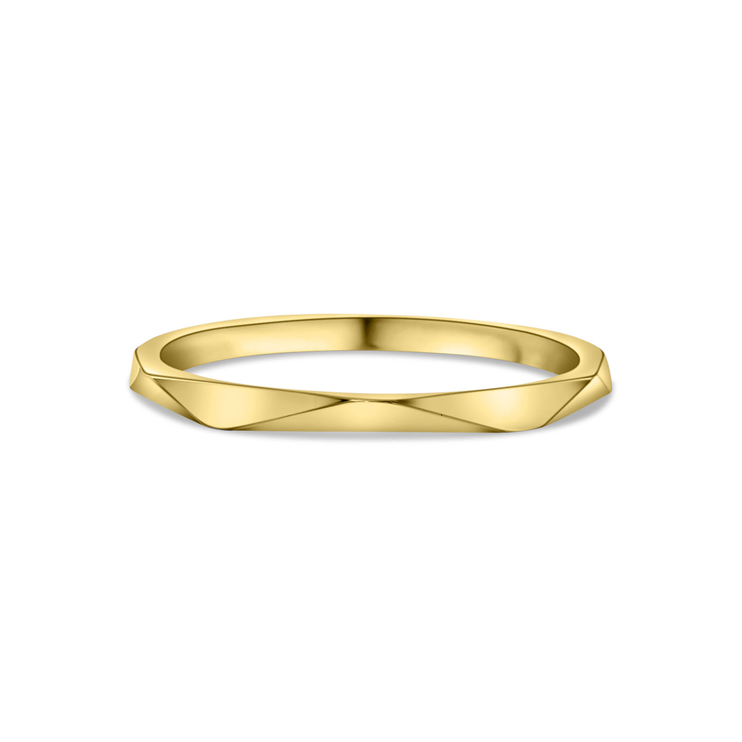 Geelgouden ring met gefacetteerde band R122-X3AR6651LP-Y