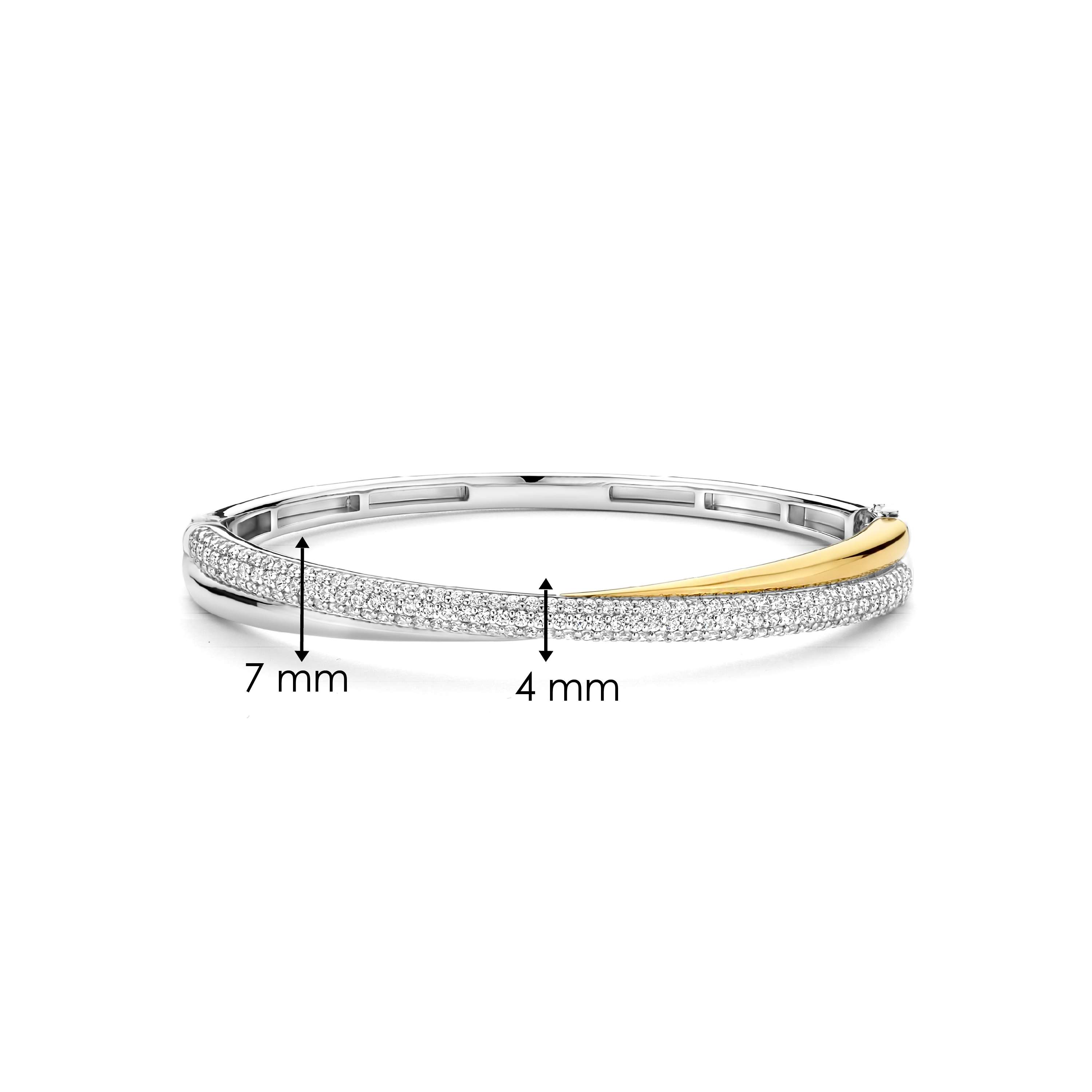 Bangle gold plated met zirkonia - 23071ZY