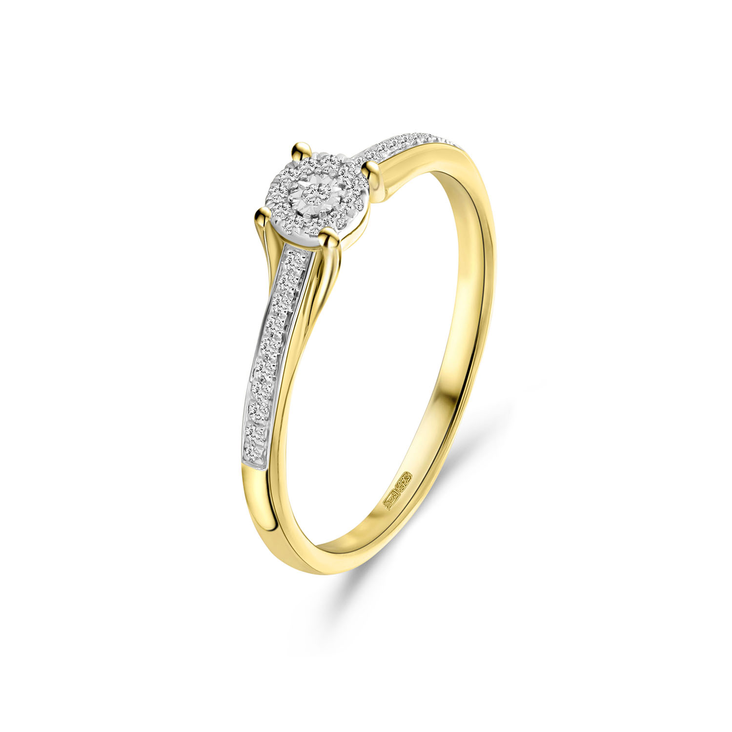 Geelgouden ring met diamanten R092-61626R013-YW