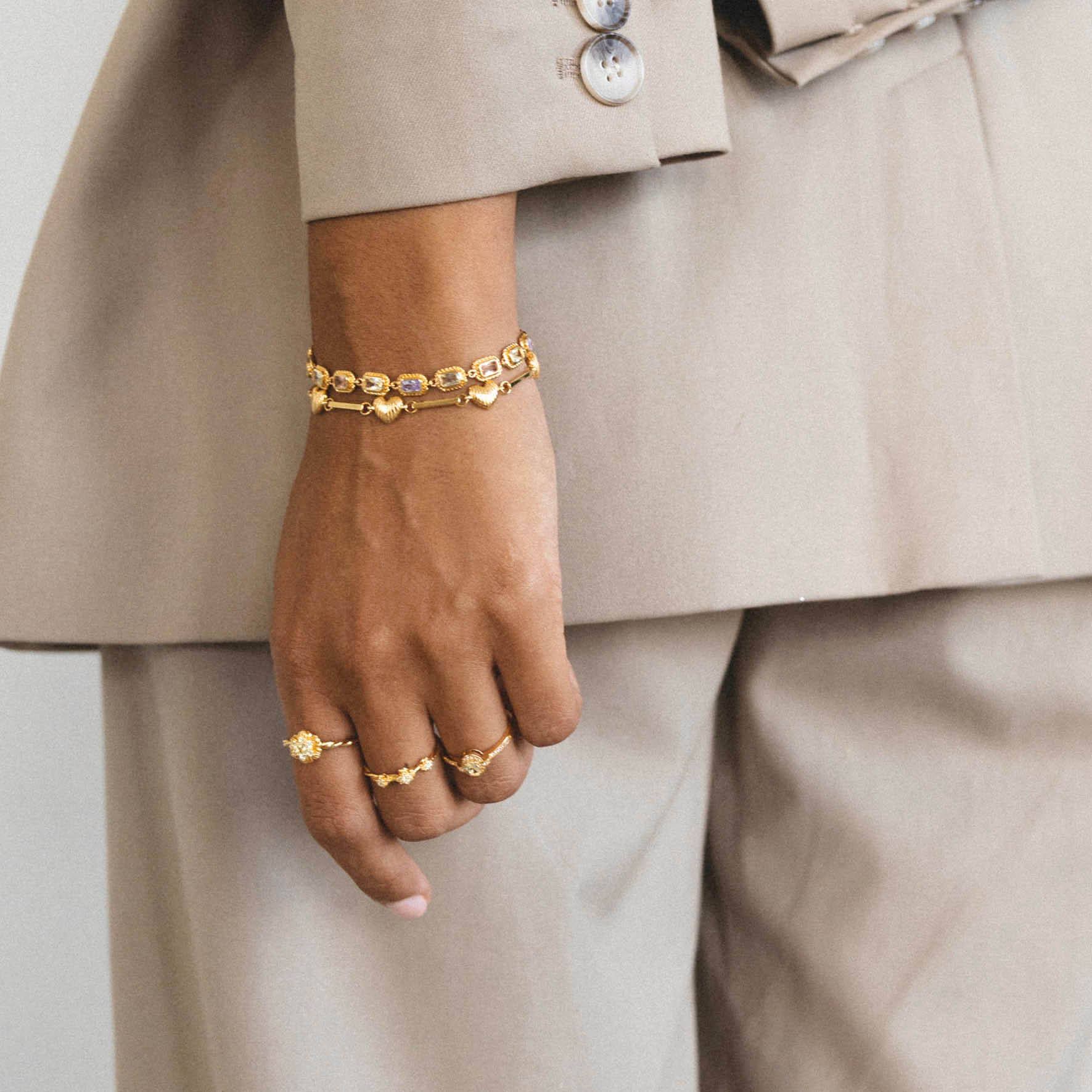 Armband van gold plated  met zirkonia 22465Y
