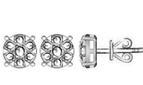 Geelgouden oorknoppen met diamanten E480-ER010306ADI-Y