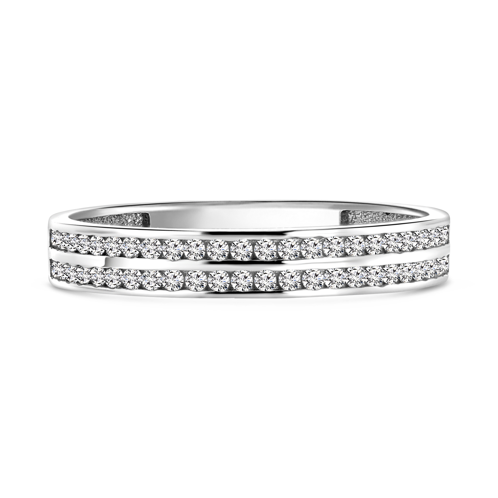 Witgouden ring met zirkonia