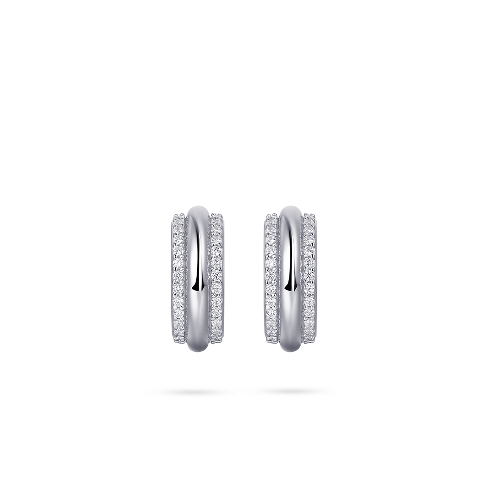 Sterling zilveren oorringen met zirkonia E1067