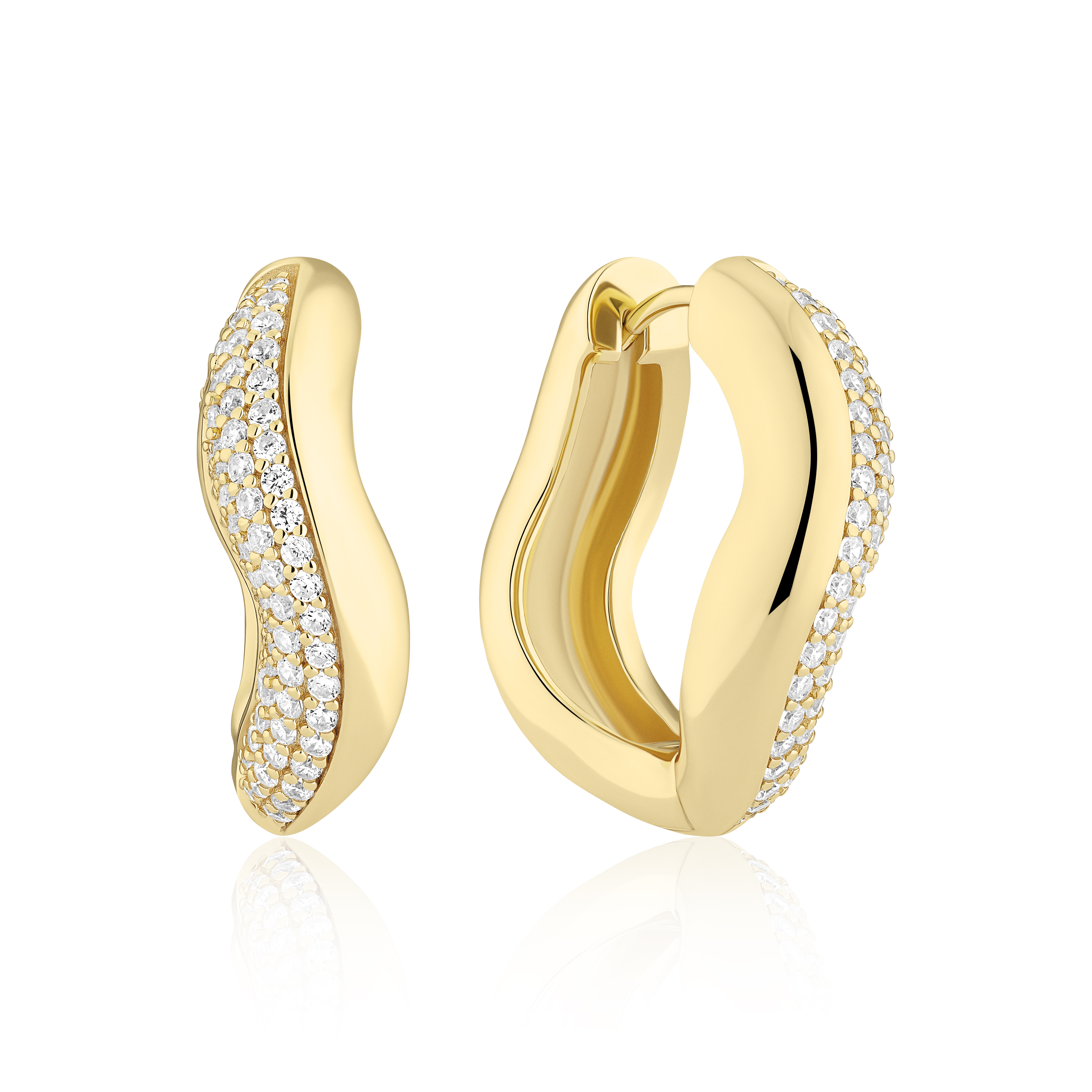 Oorringen Glorenza Grande gold plated met Zirkonia - SJ-E2483-CZ-YG