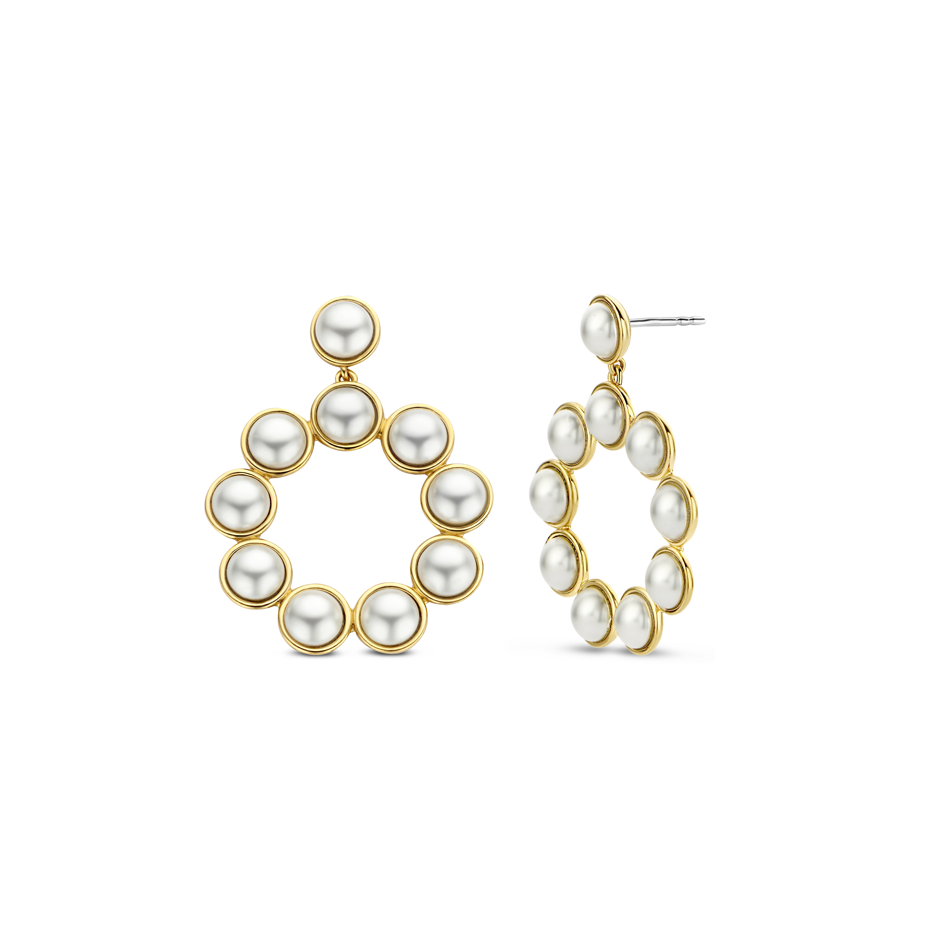 Sterling zilveren oorhangers met parels 7905YP