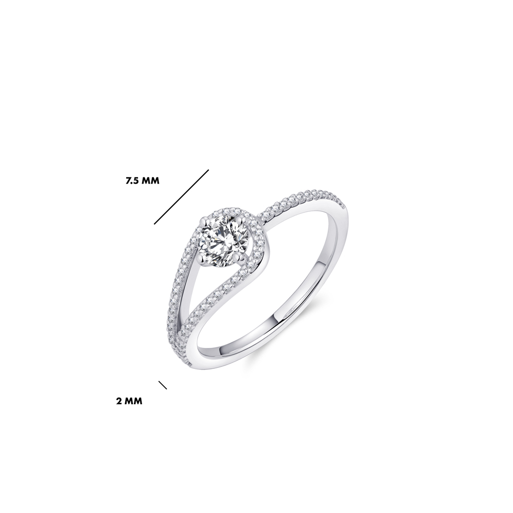 Ring sterling zilver met zirkonia - R418