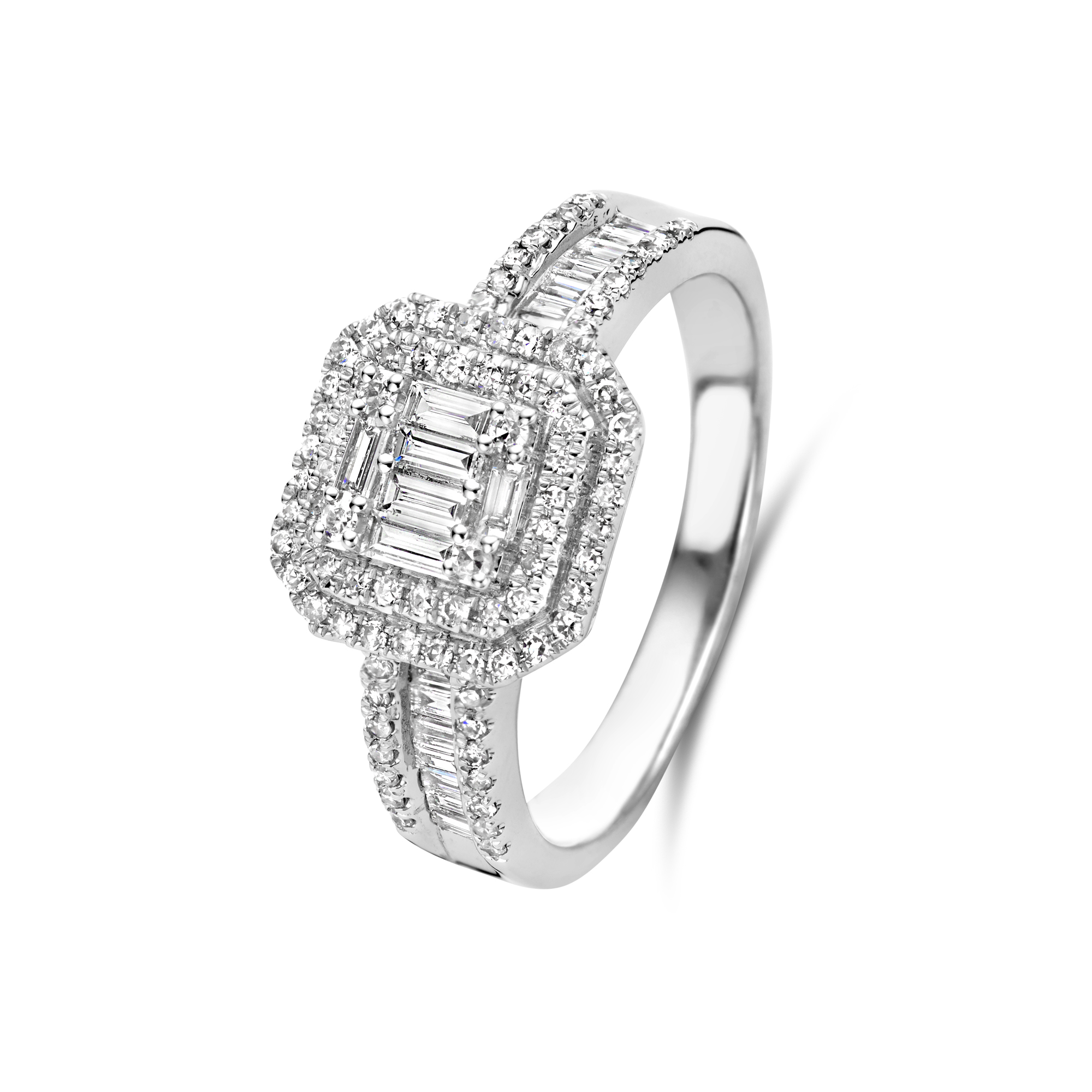 Witgouden ring met diamant 127125AQXD-R17-W