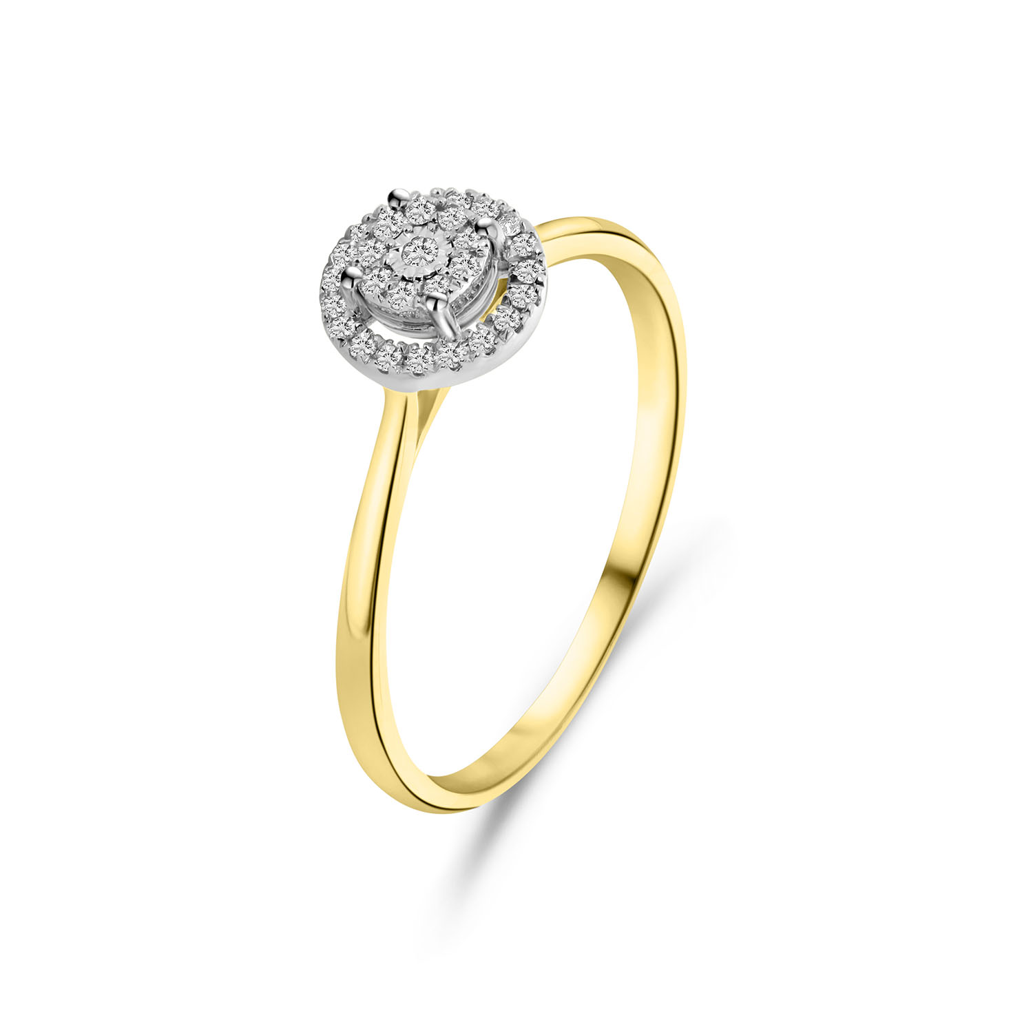 Geelgouden ring met diamanten entourage R092-68638R002-YW