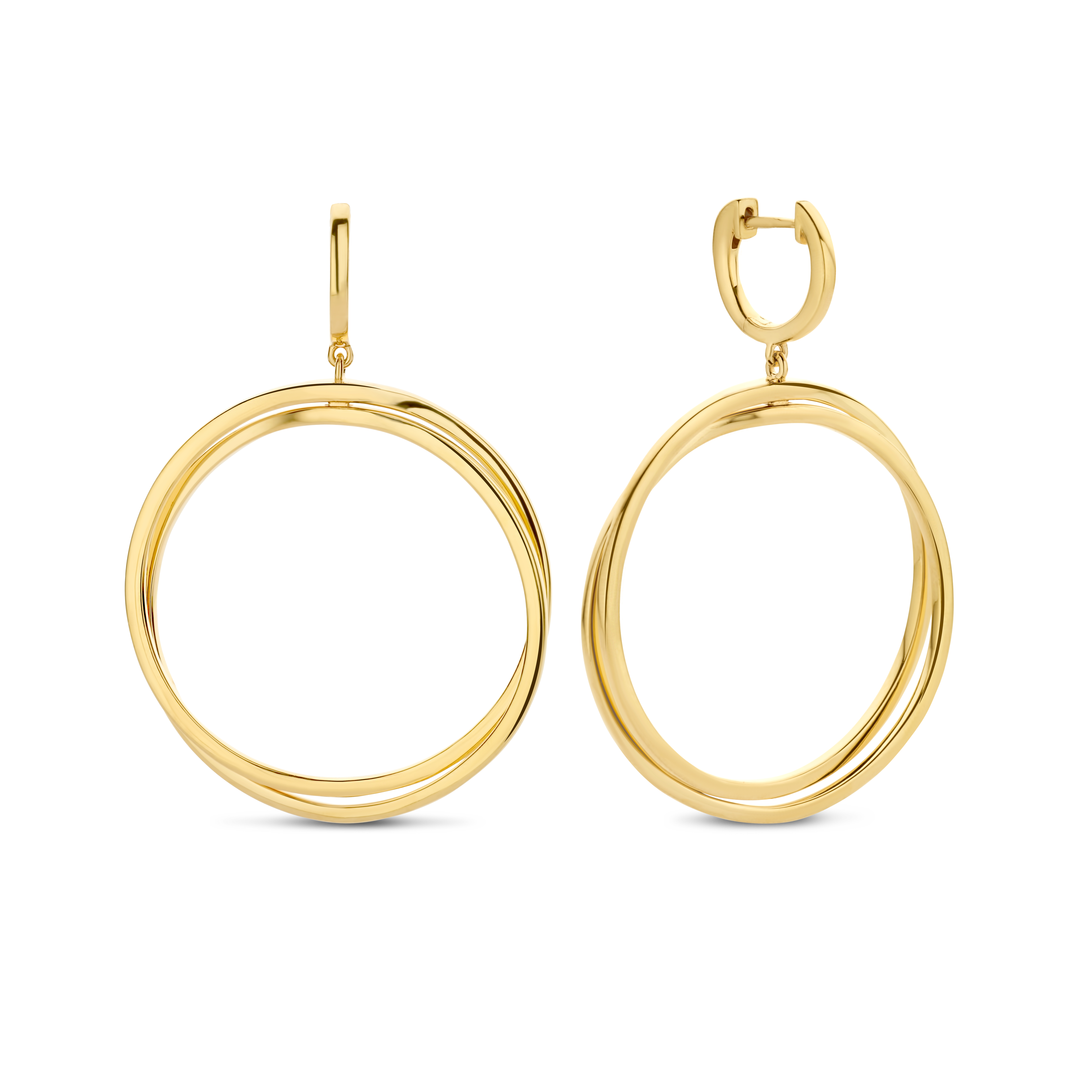 Gold-plated hoepel oorbellen 256A0044