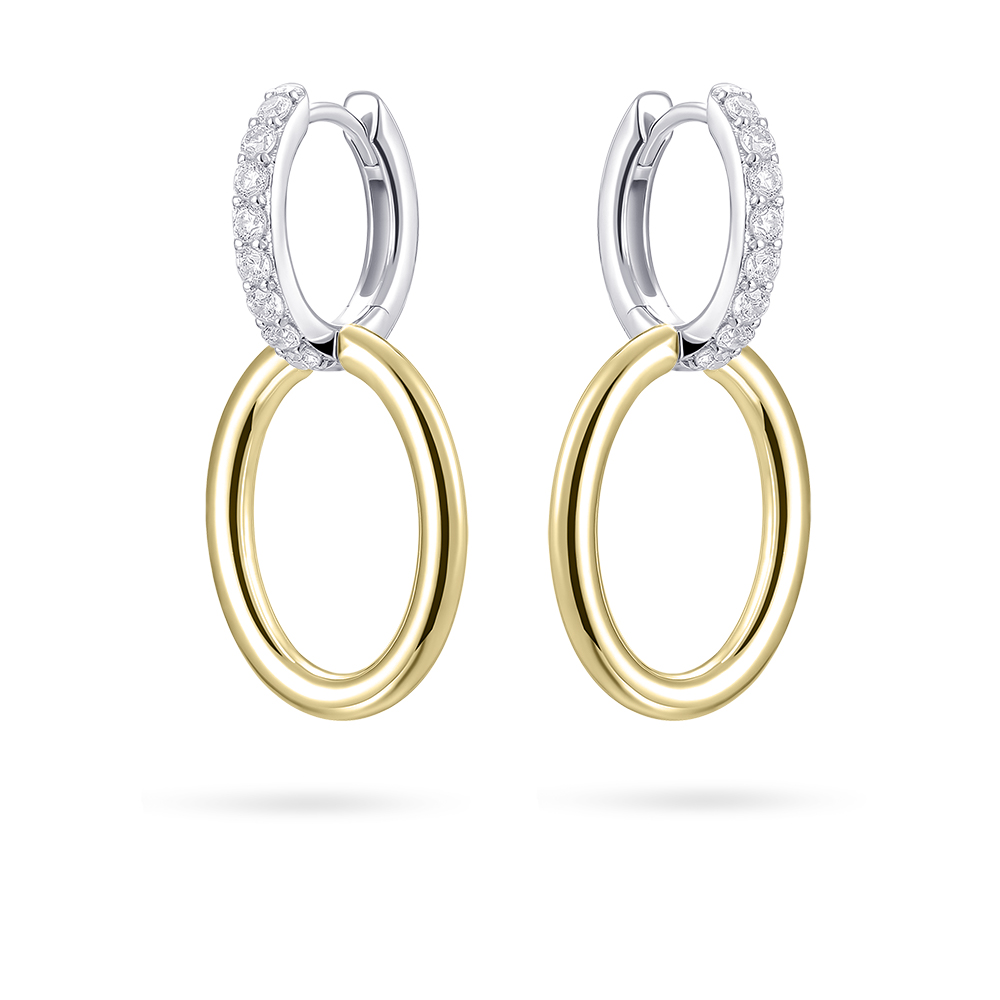 Oorringgold plated  met zirkonia - KC1014Y