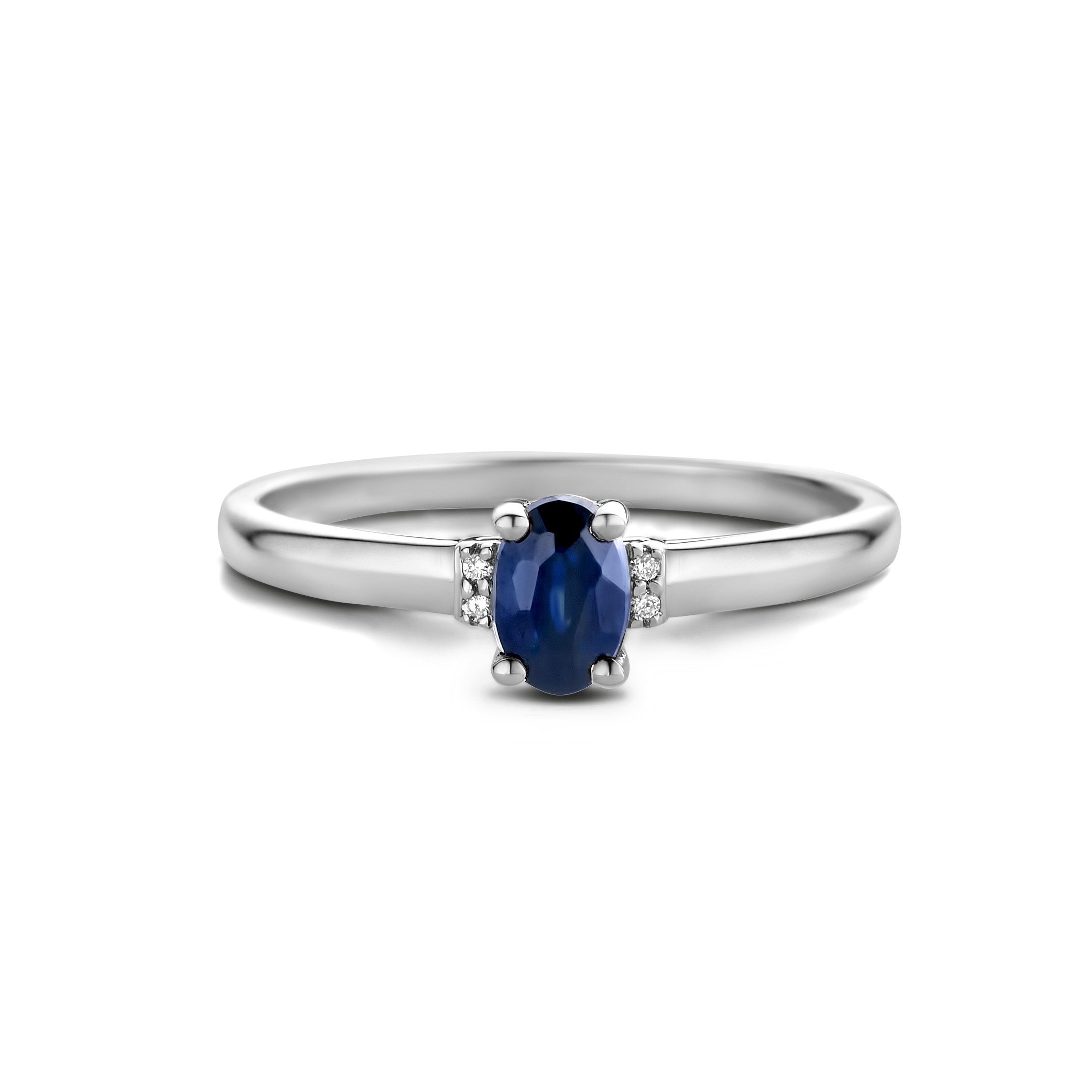 Witgouden ring met saffier en diamant 72868R002-W