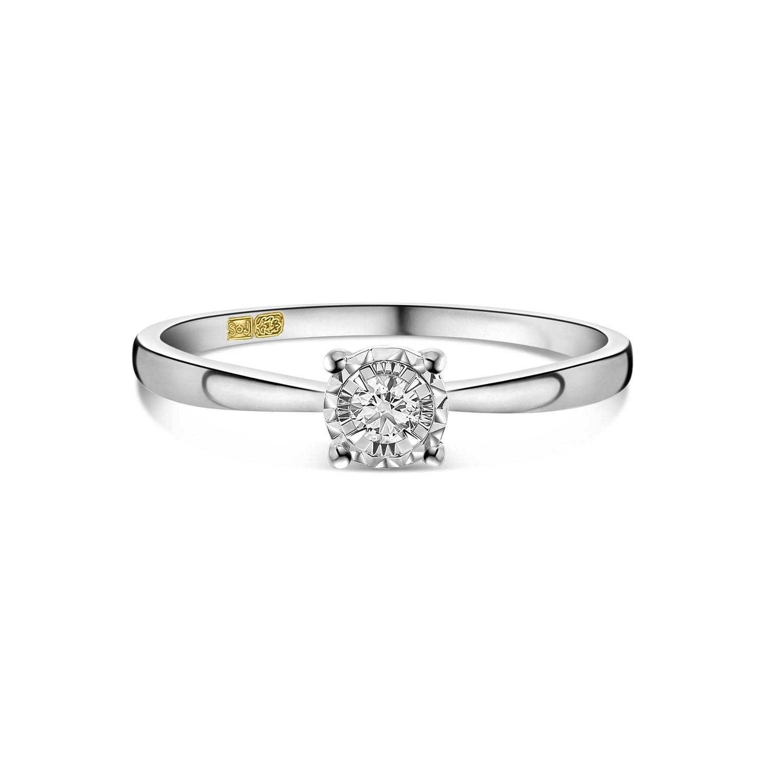 Witgouden miracle ring met diamant R480-RR230108ADI-W