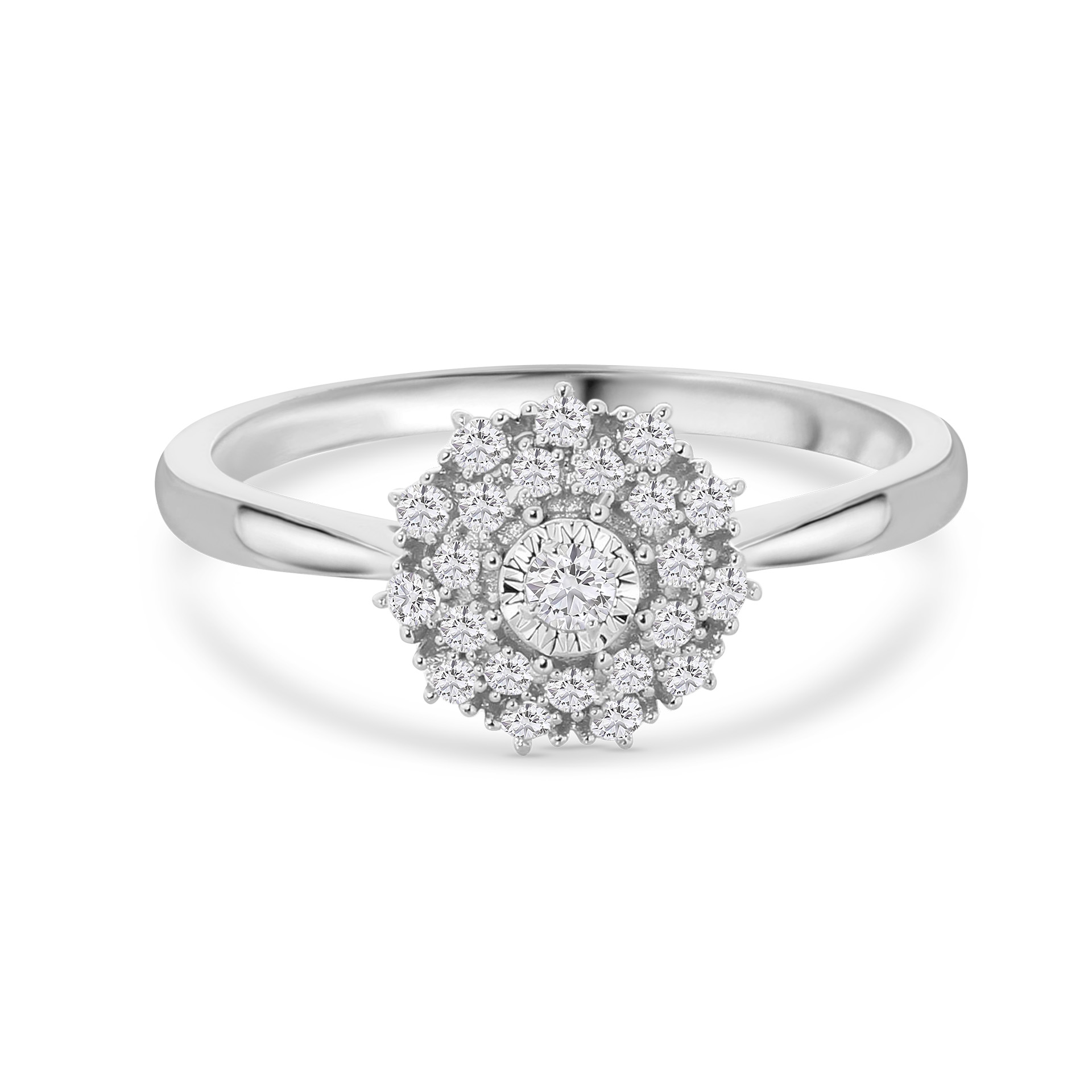Witgouden ring met diamanten bloemvormig R404-R43451-W