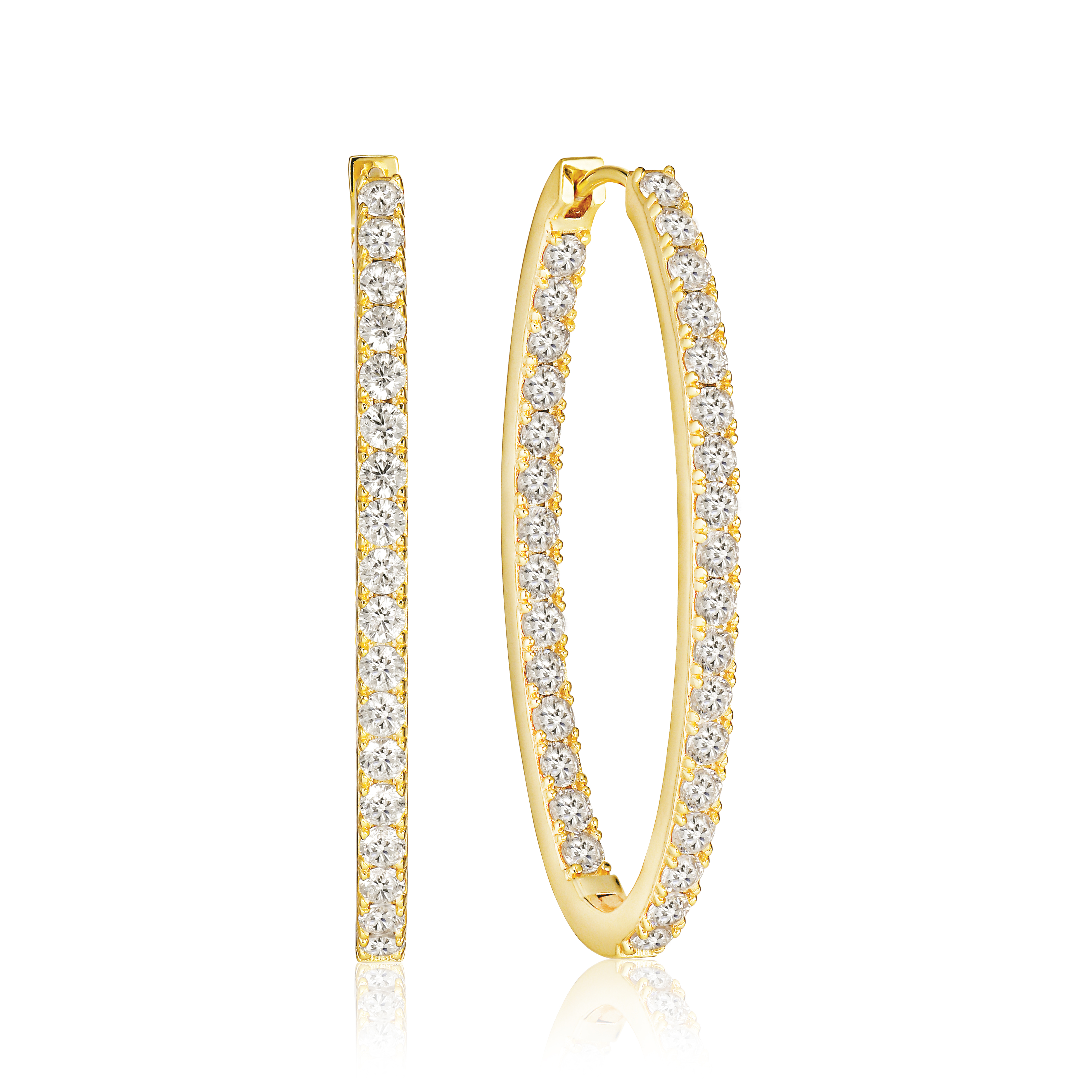Oorringen Ellisse van gold plated  met zirkonia SJ-E2313-CZ-YG