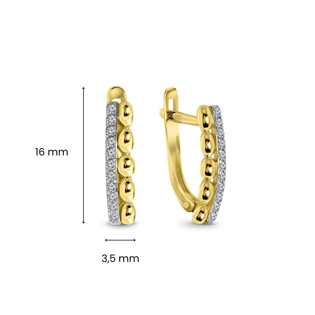 Geelgouden klapcreolen met zirkonia T947028208-ZI